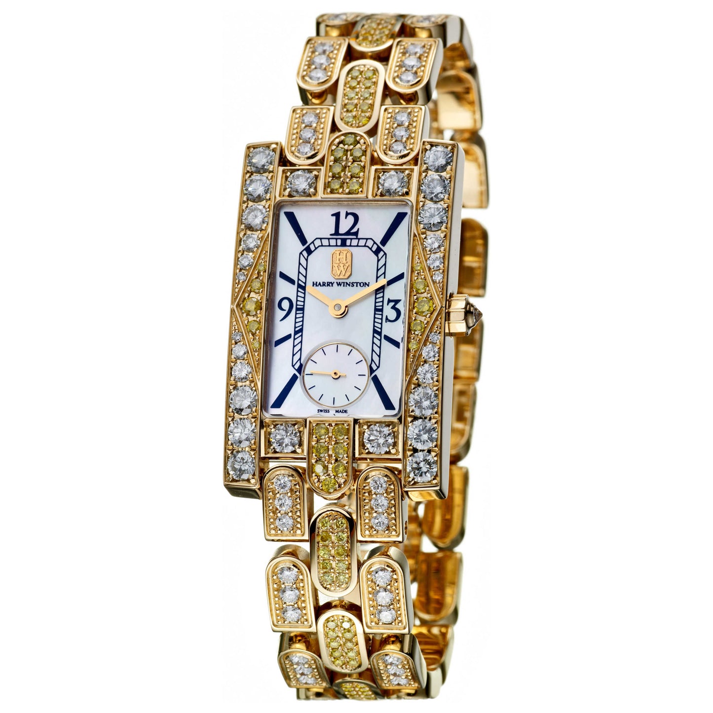 Front view of Harry Winston Lady Avenue Women's Swiss Quartz (Battery-Powered) Watch 310-LQGG-M-A03-DY0-1