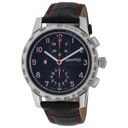 Front view of Eberhard & Co Tazio Nuvolari Grand Prix Men's Automatic Watch 31061-1-BLK