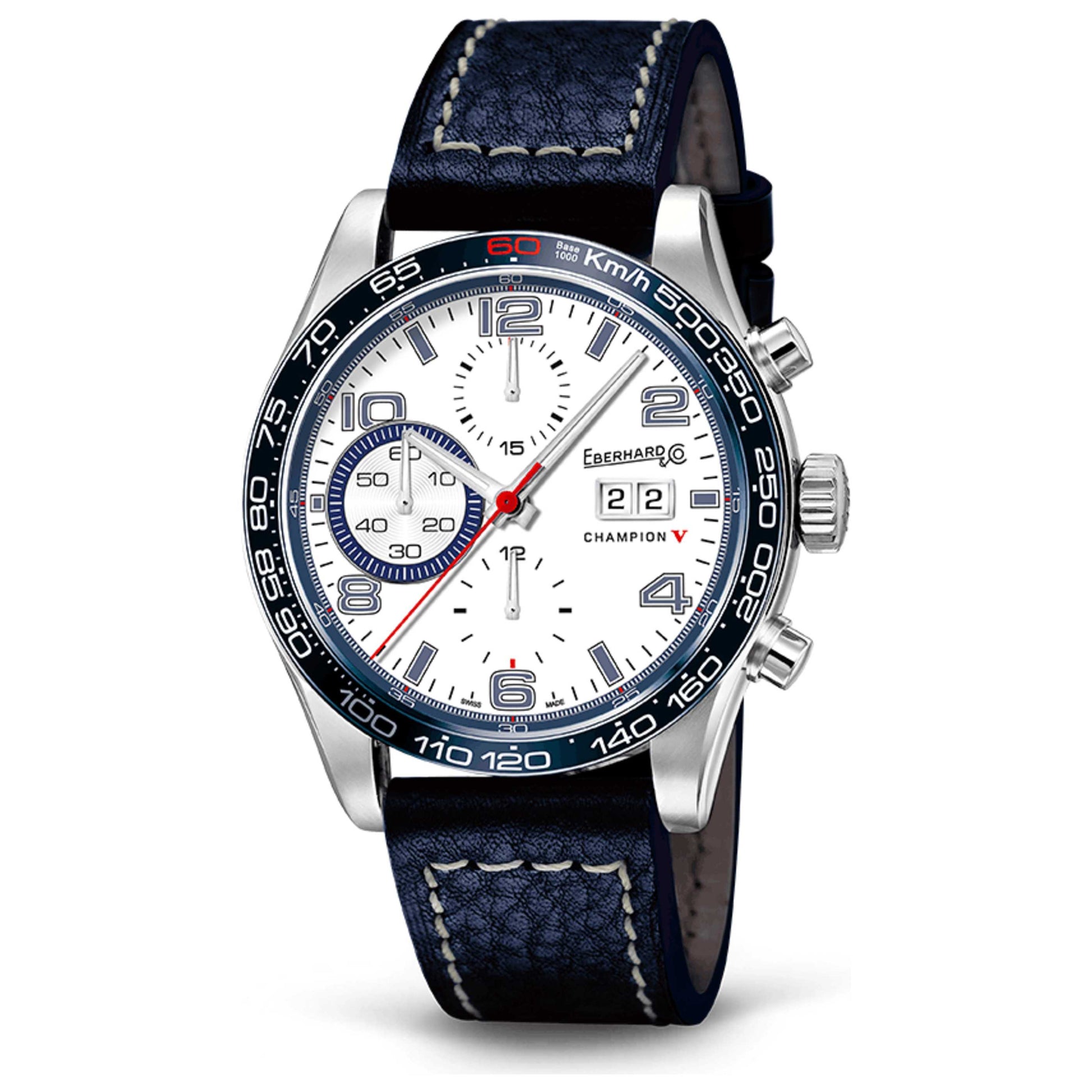 Front view of Eberhard & Co Champion V Grande Date Men's Automatic Watch 31064-4