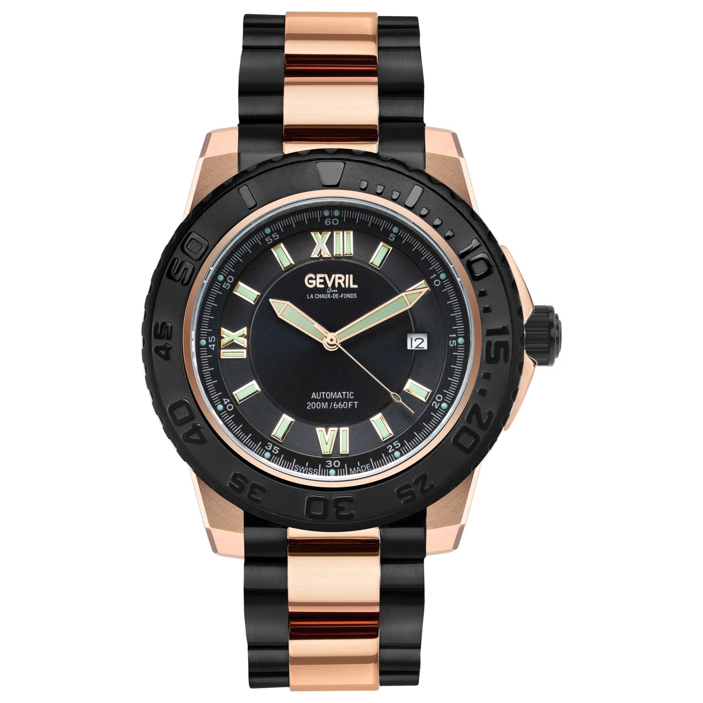 Front view of Gevril Seacloud Men's Automatic Watch 3123B