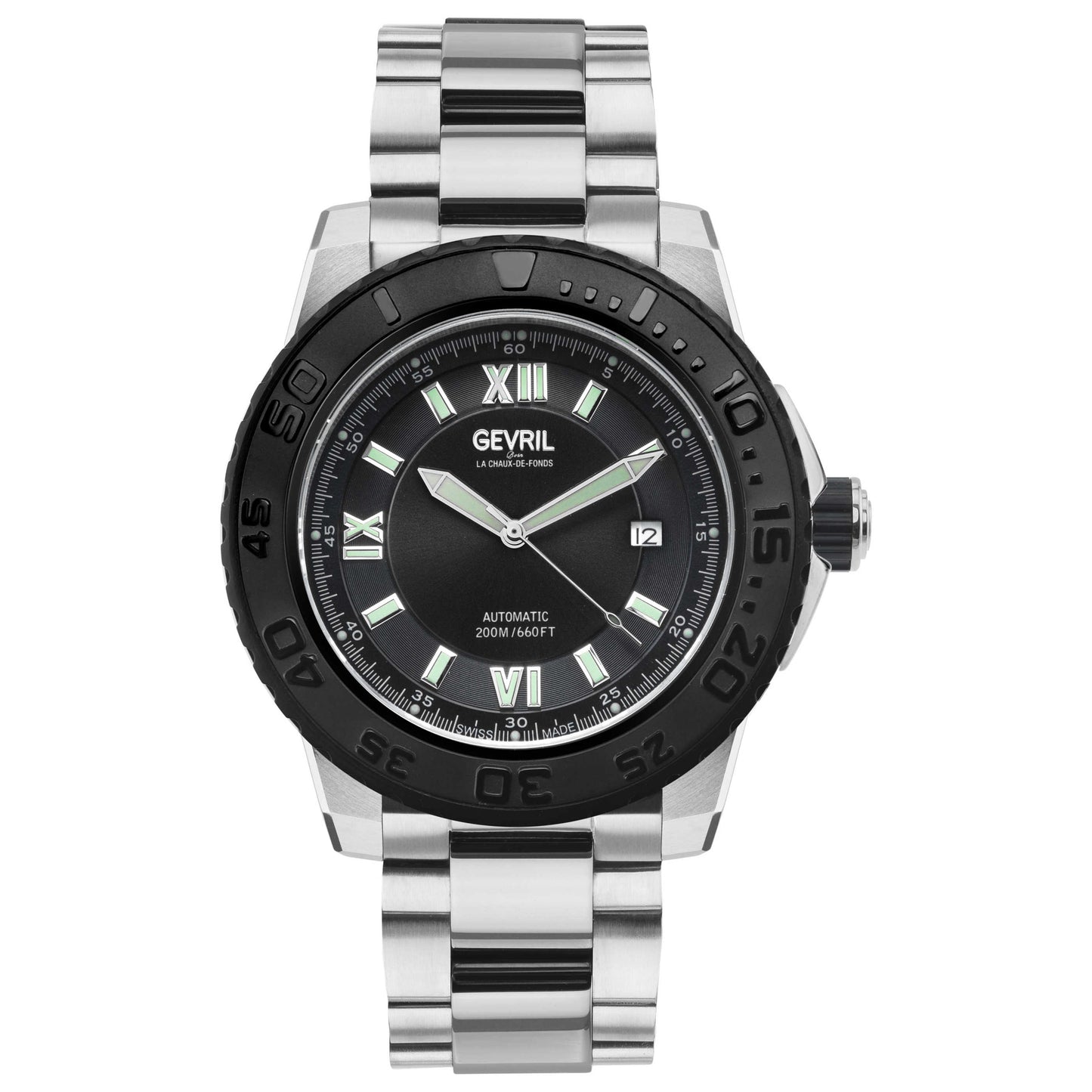 Front view of Gevril Seacloud Men's Automatic Watch 3124B