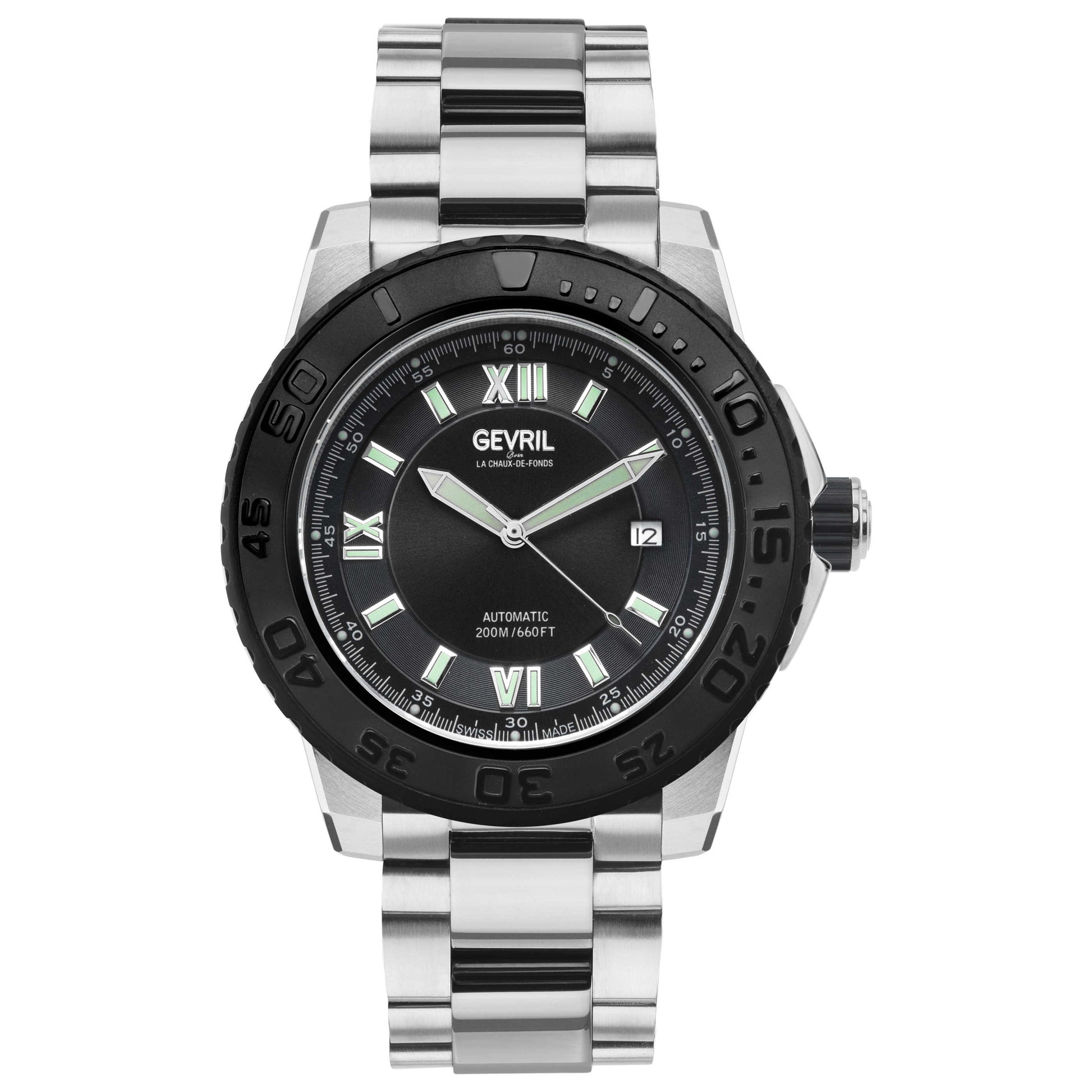 Front view of Gevril Seacloud Men's Automatic Watch 3124B