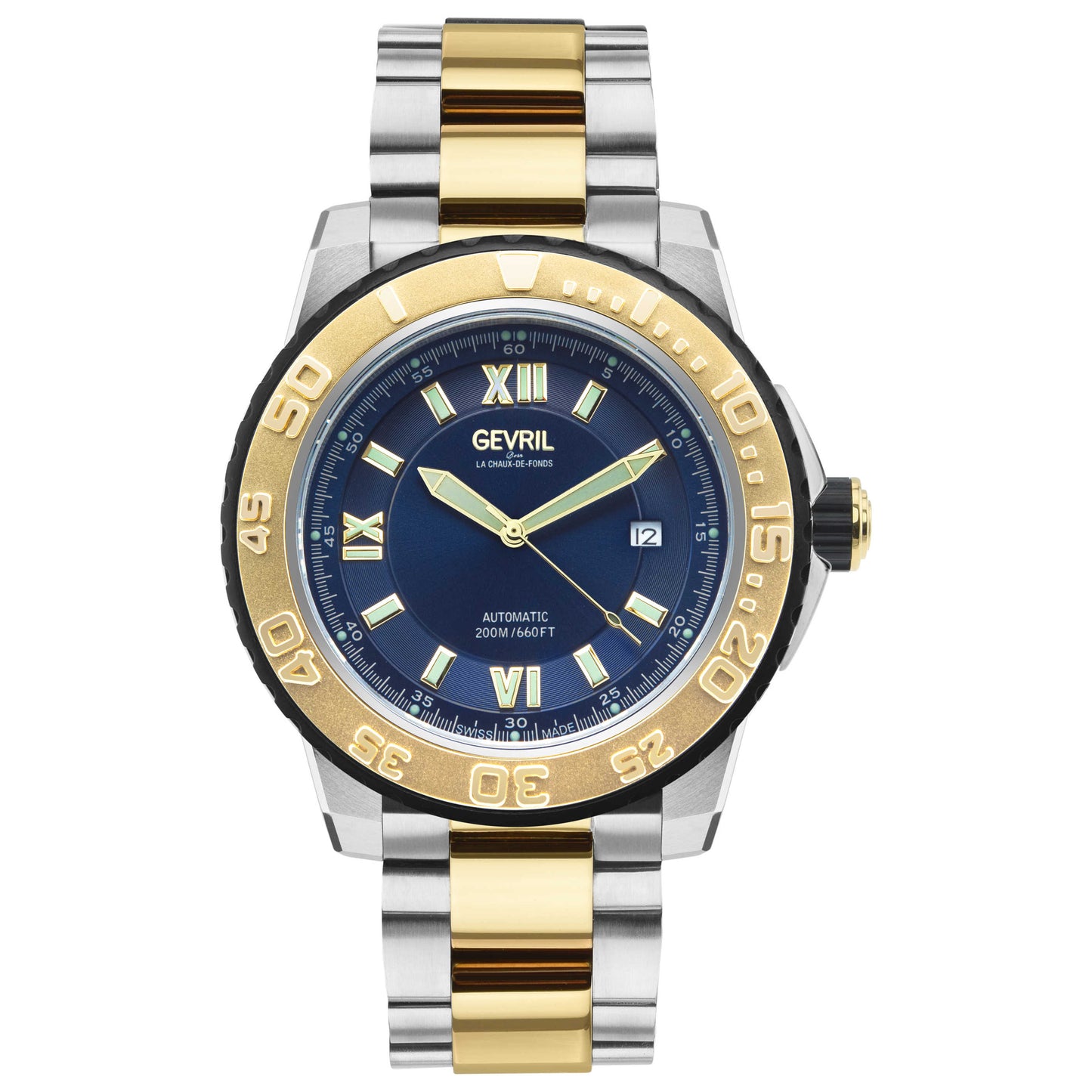 Front view of Gevril Seacloud Men's Automatic Watch 3125B