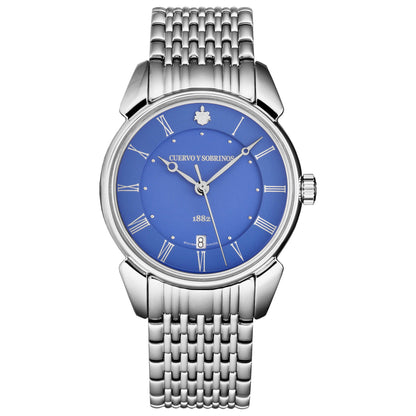 Front view of Cuervo y Sobrinos Historiador Men's Automatic Watch 3195.1CSBR