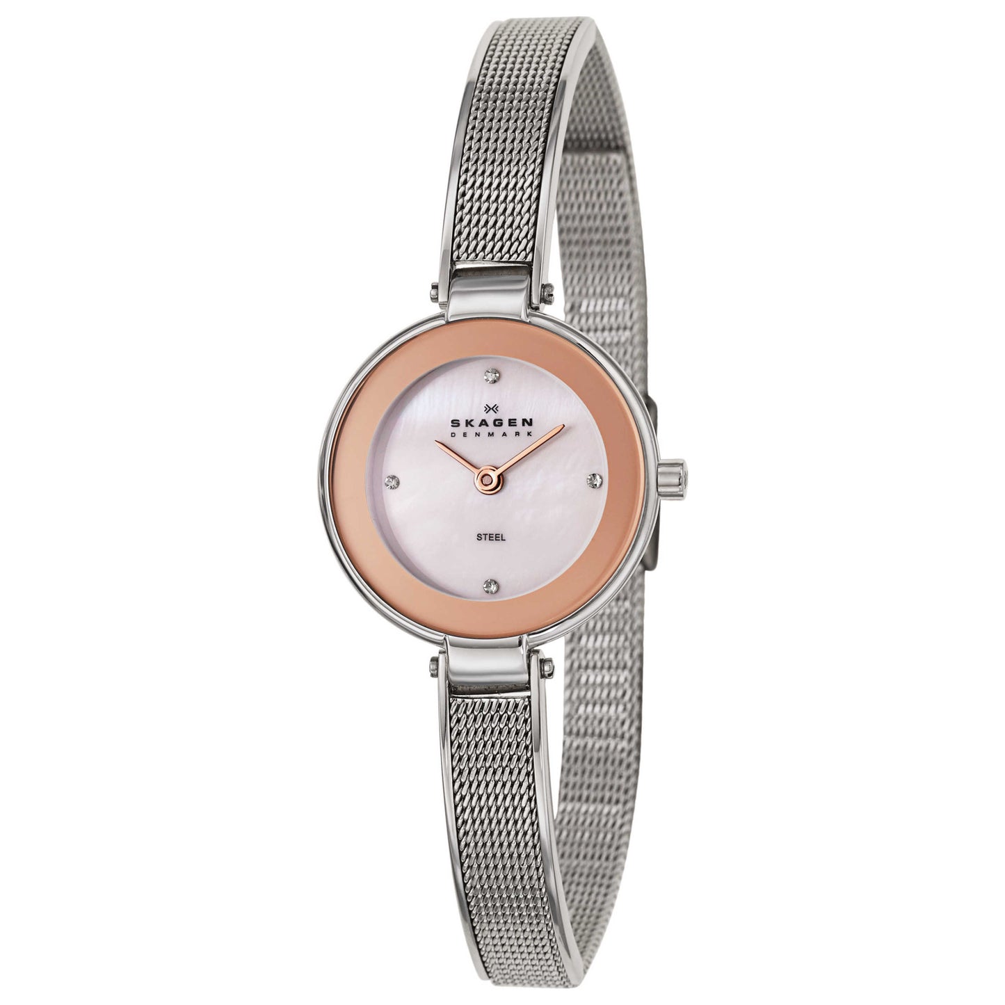 Front view of Skagen Mesh Women's Japanese Quartz (Battery-Powered) Watch 323SSR