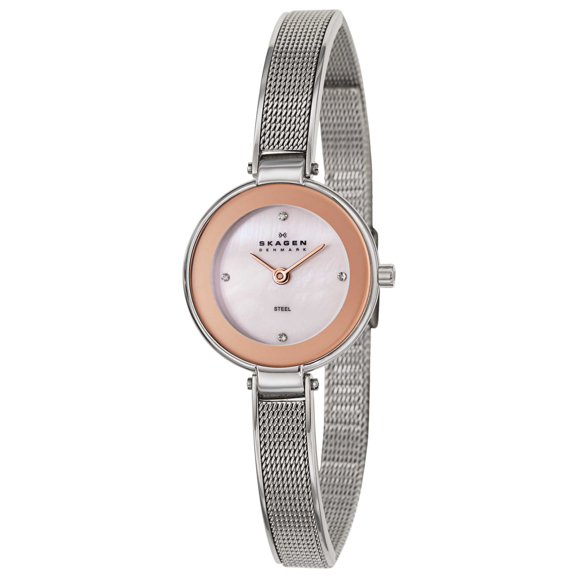 Front view of Skagen Mesh Women's Japanese Quartz (Battery-Powered) Watch 323SSR