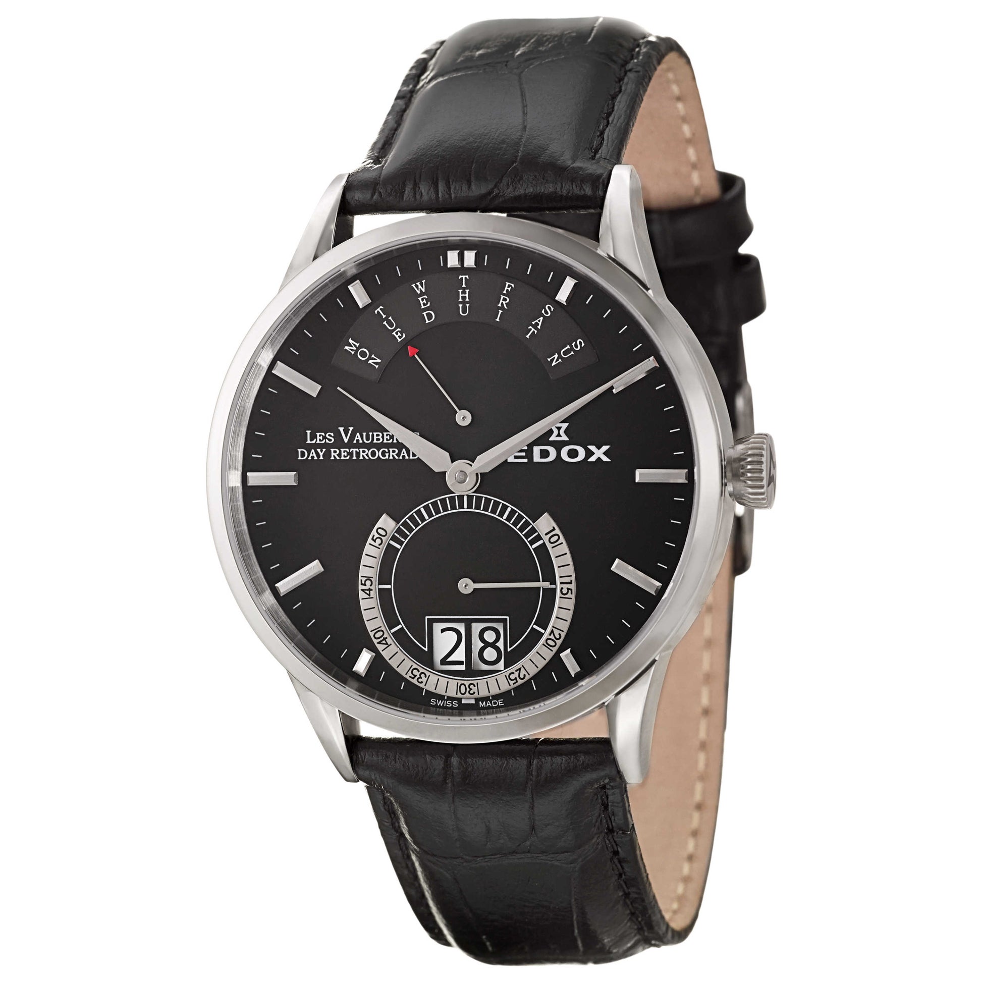 Front view of Edox Les Vauberts Men's Swiss Quartz (Battery-Powered) Watch 34001-3-NIN