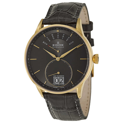 Front view of Edox Les Vauberts Men's Swiss Quartz (Battery-Powered) Watch 34005-37JG-GID