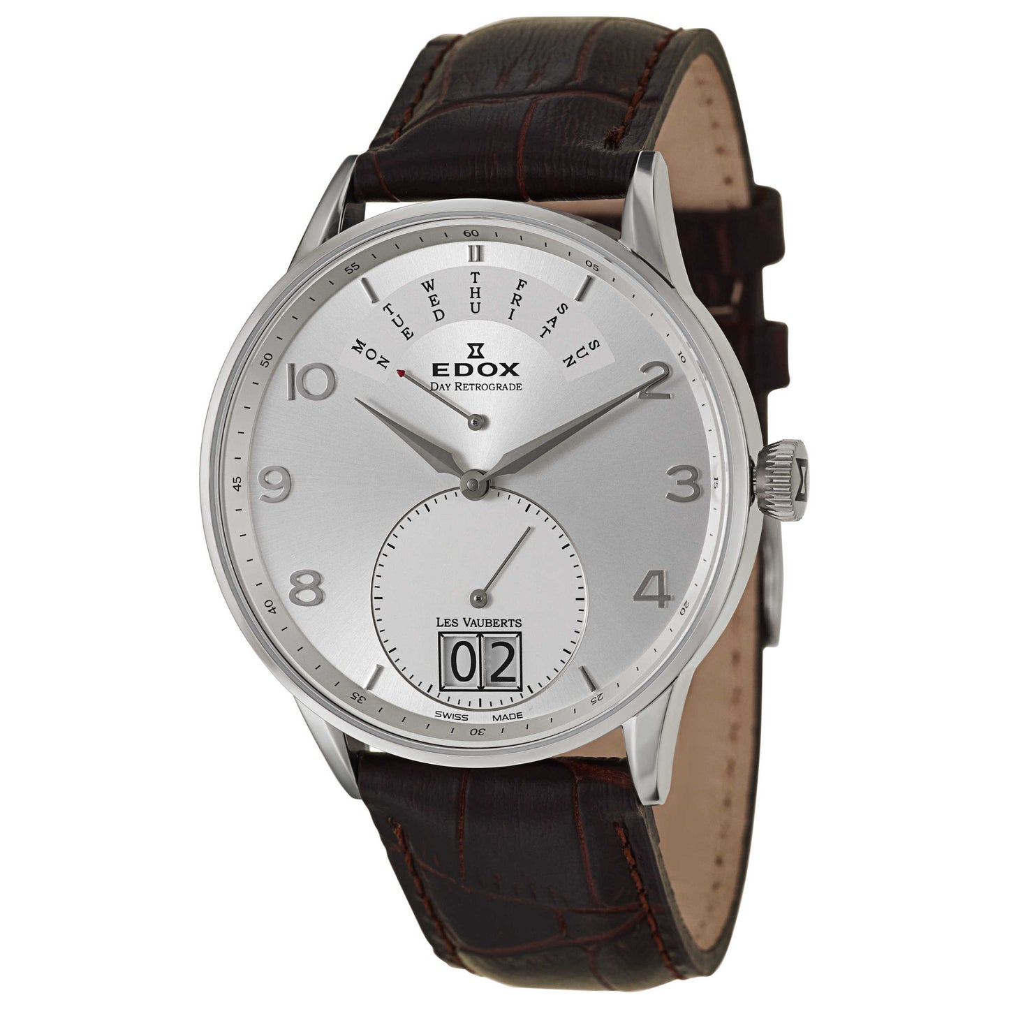 Front view of Edox Les Vauberts Men's Swiss Quartz (Battery-Powered) Watch 34005-3A-ABN