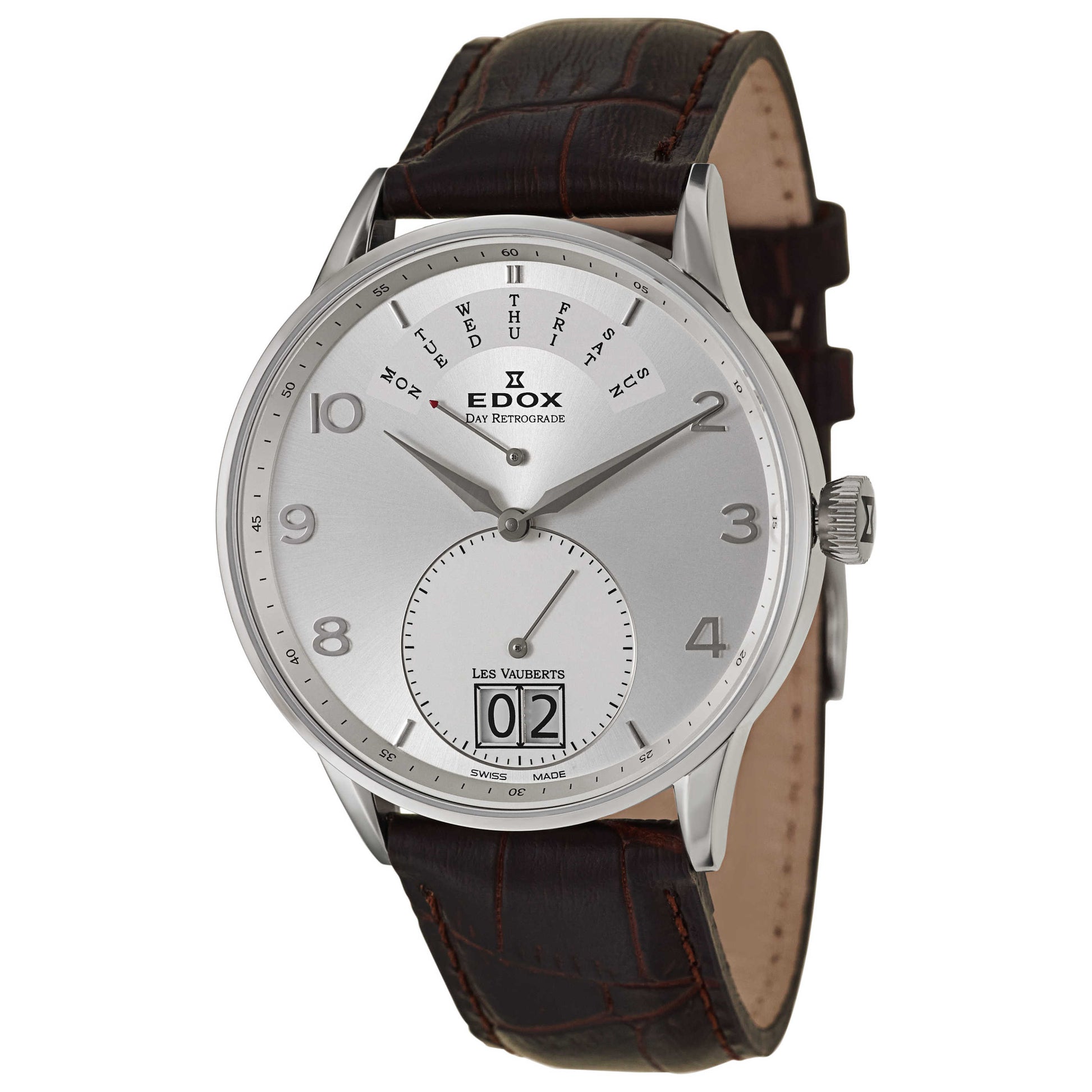 Front view of Edox Les Vauberts Men's Swiss Quartz (Battery-Powered) Watch 34005-3A-ABN