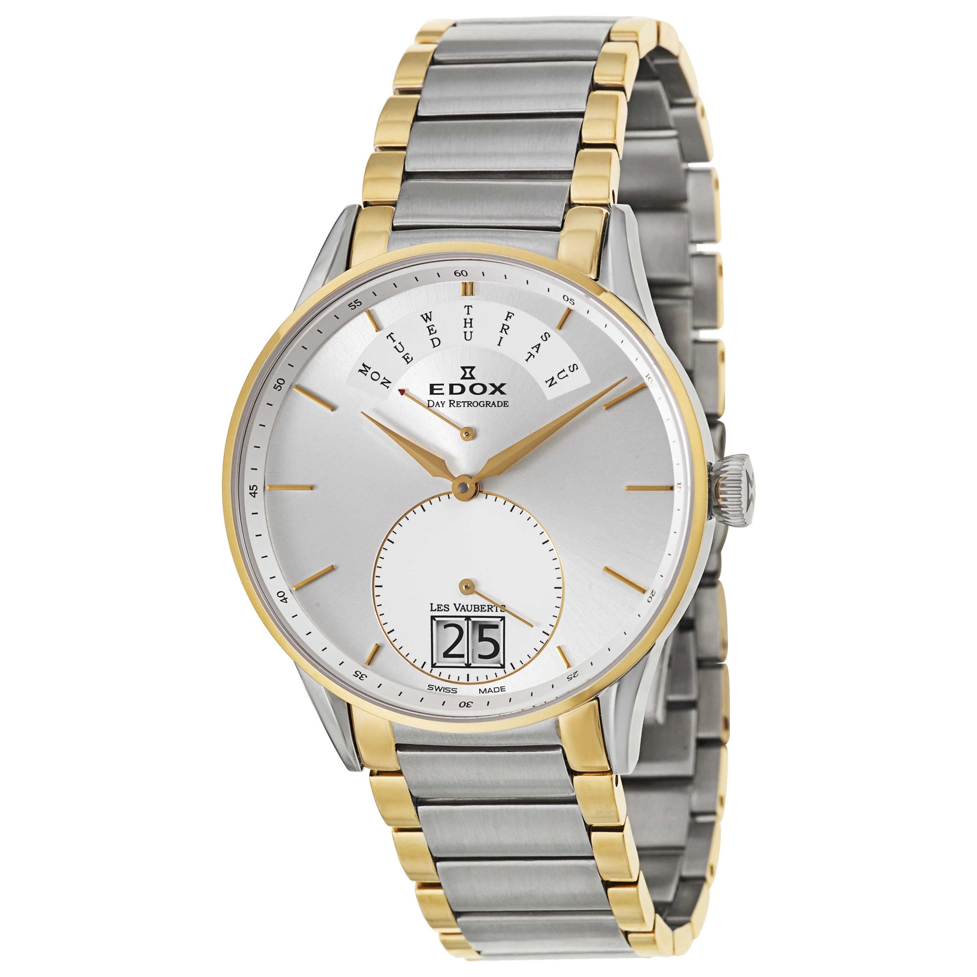 Front view of Edox Les Vauberts Men's Swiss Quartz (Battery-Powered) Watch 34006-357JA-AID