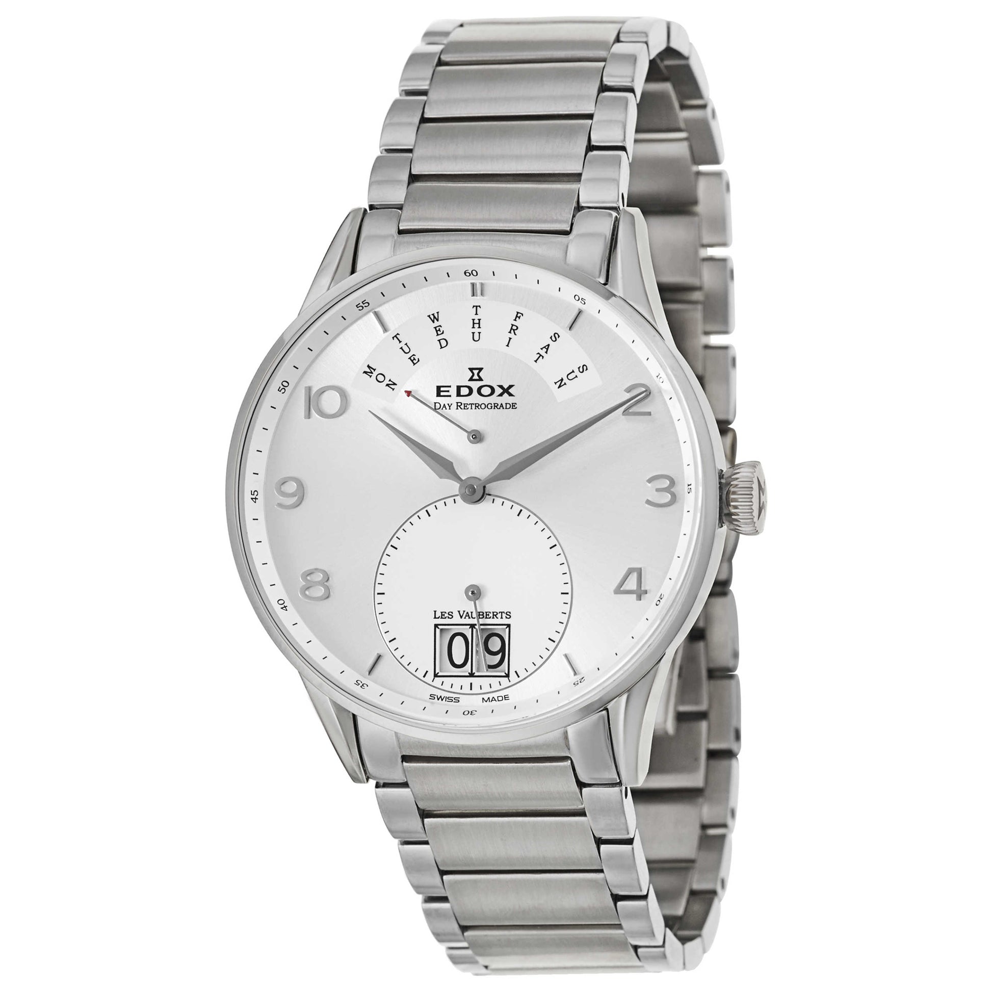 Front view of Edox Les Vauberts Men's Swiss Quartz (Battery-Powered) Watch 34006-3A-ABN