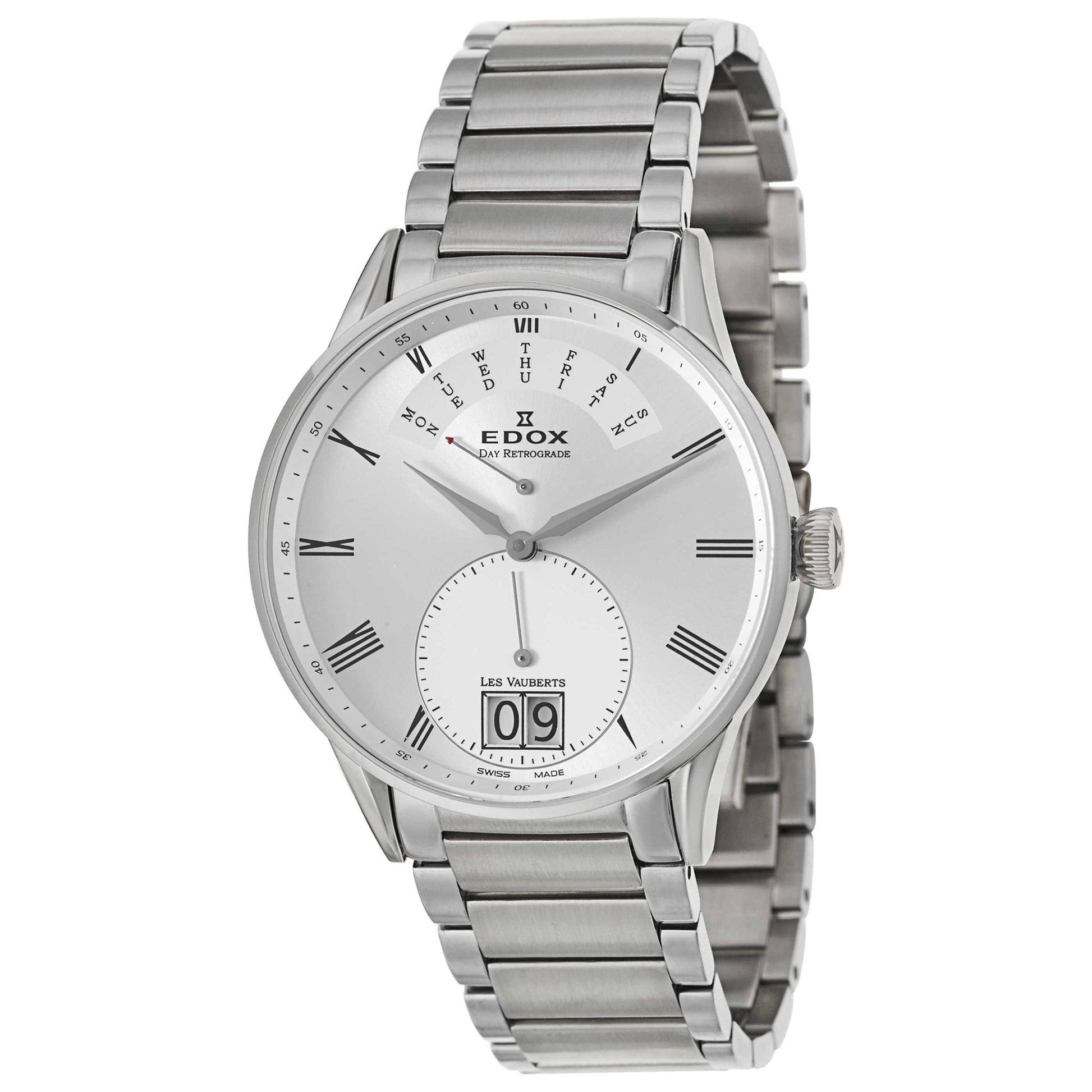 Front view of Edox Les Vauberts Men's Swiss Quartz (Battery-Powered) Watch 34006-3A-AR