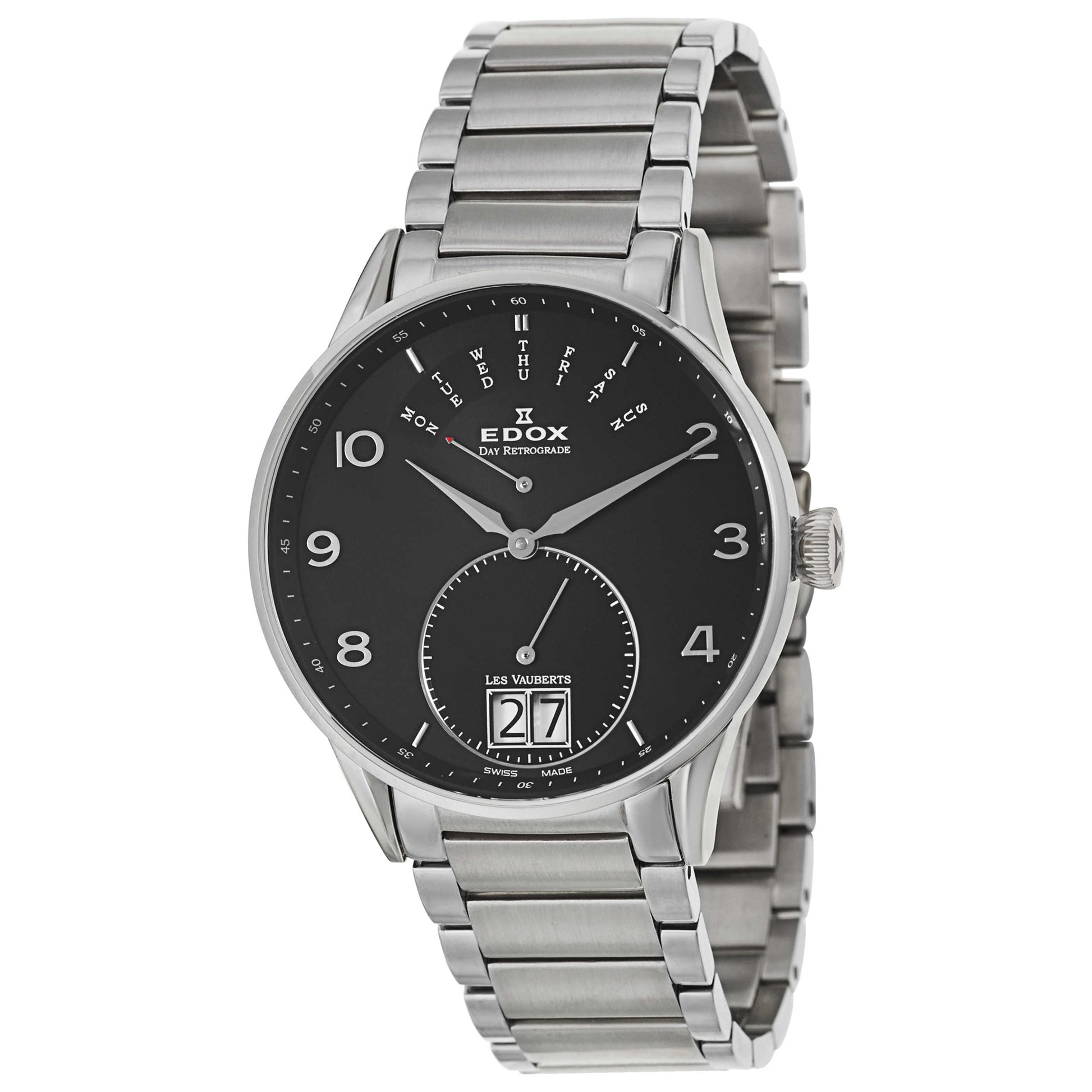 Front view of Edox Les Vauberts Men's Swiss Quartz (Battery-Powered) Watch 34006-3N-NBN