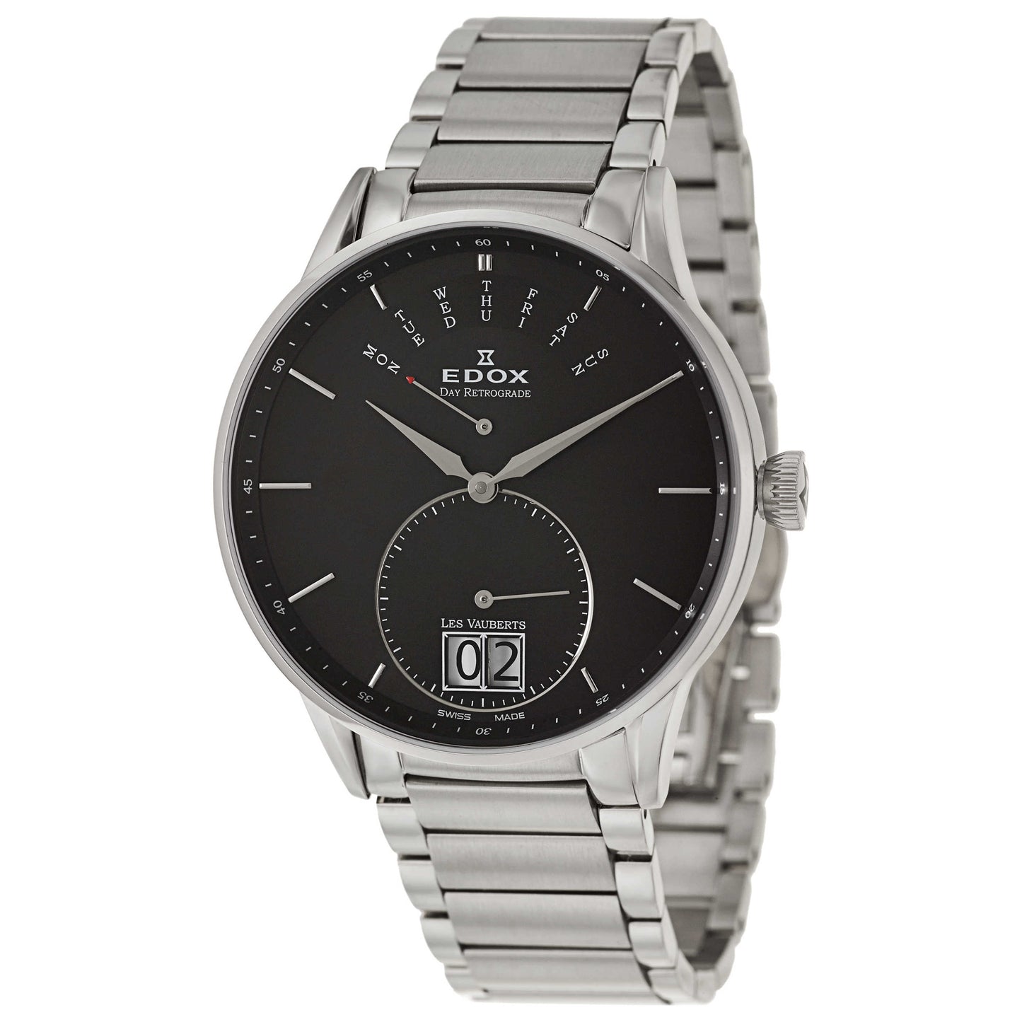 Front view of Edox Les Vauberts Men's Swiss Quartz (Battery-Powered) Watch 34006-3N-NIN