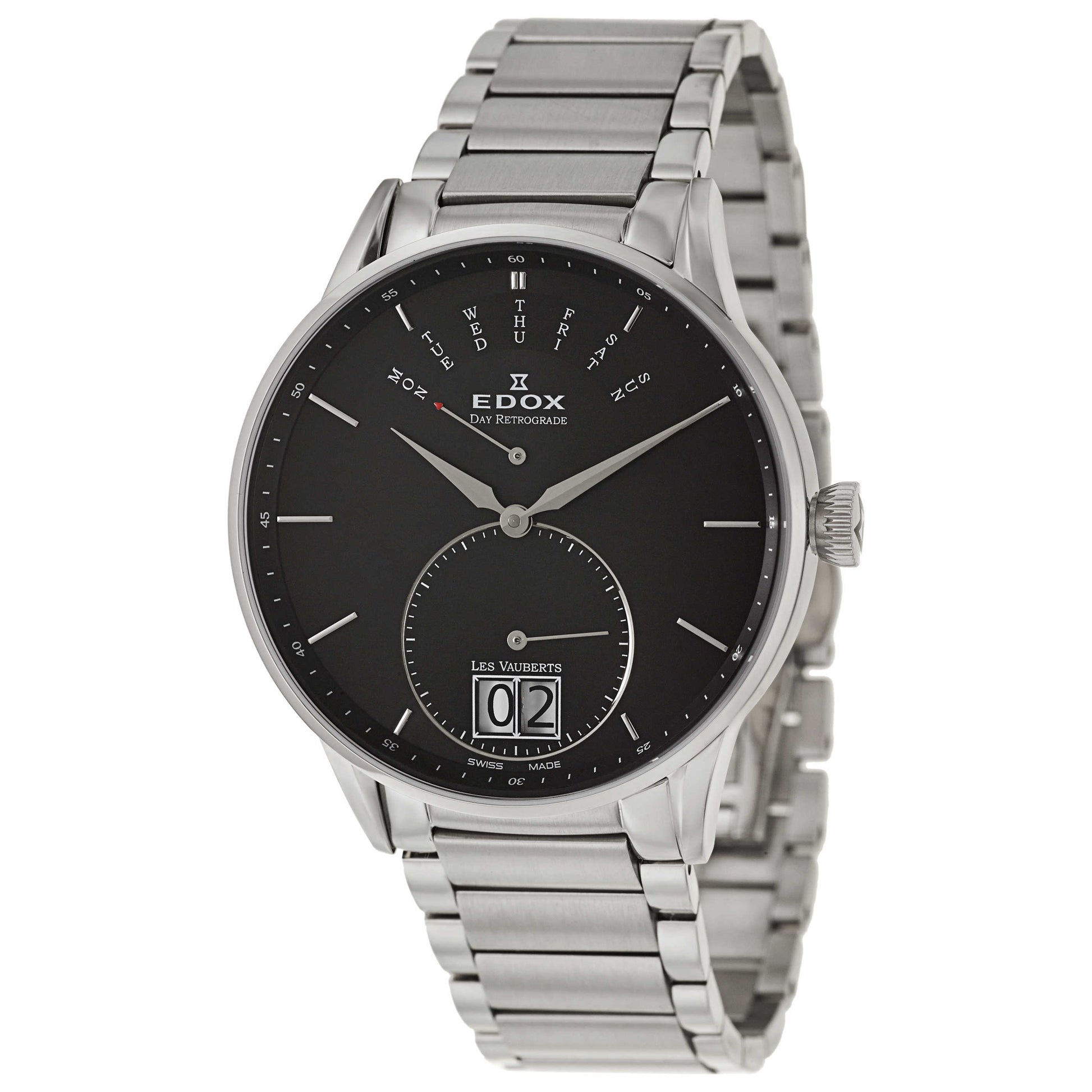 Front view of Edox Les Vauberts Men's Swiss Quartz (Battery-Powered) Watch 34006-3N-NIN