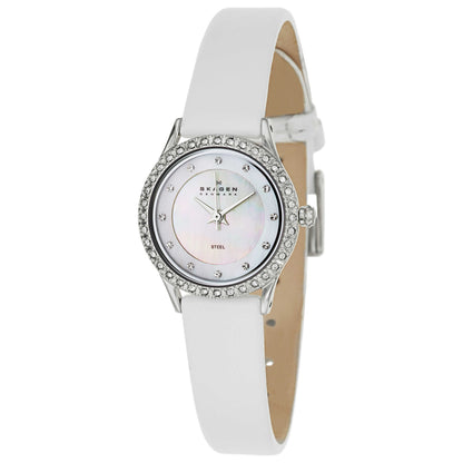 Front view of Skagen Leather Women's Japanese Quartz (Battery-Powered) Watch 347XSSLW
