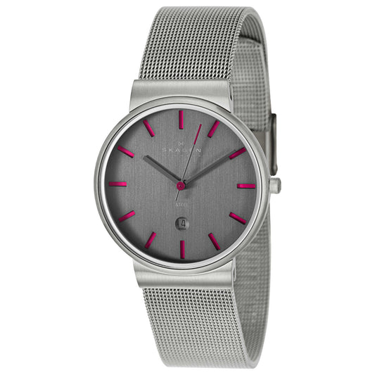 Front view of Skagen Mesh Men's Quartz Watch 351LSSMP
