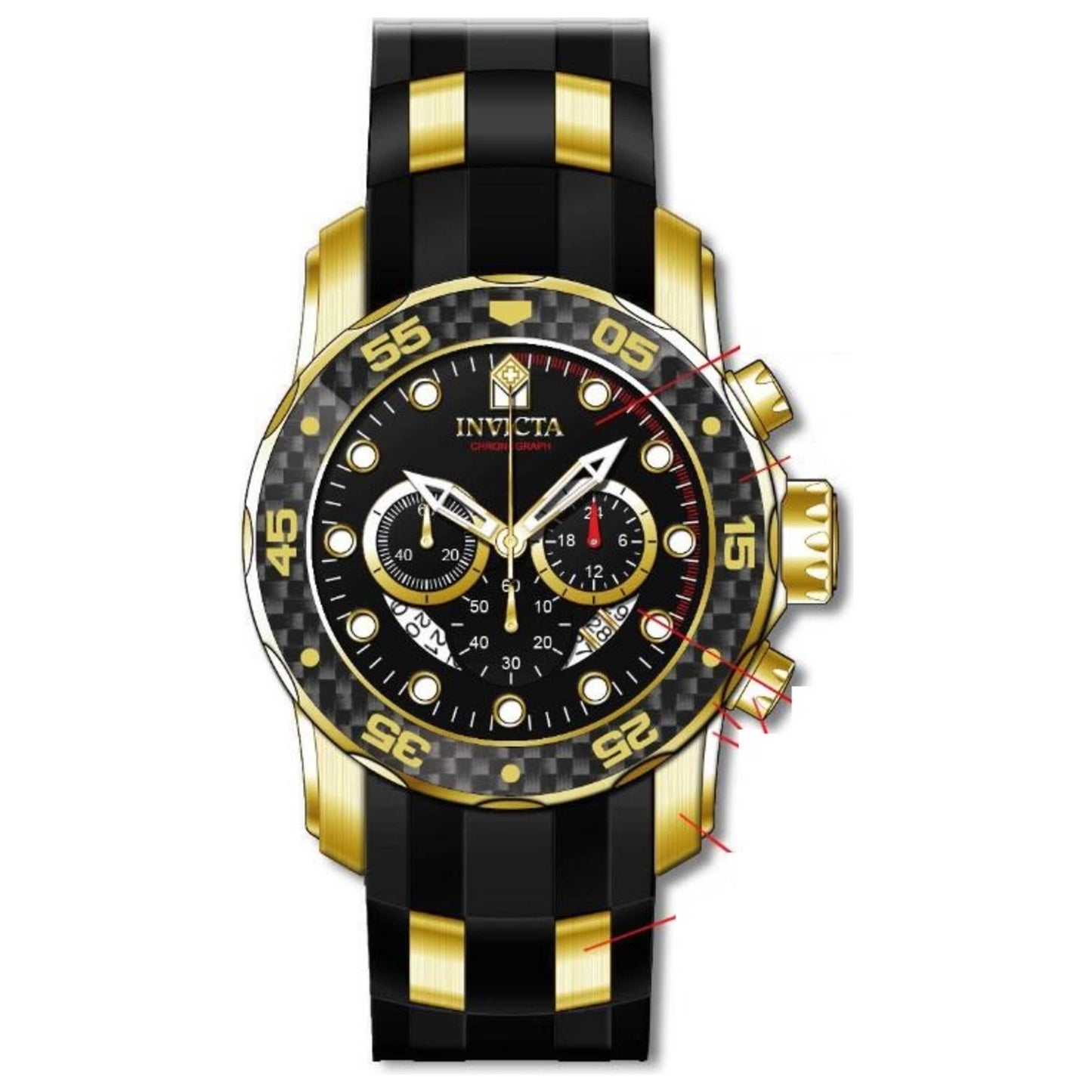 Front view of Invicta Pro Diver Men's Quartz Watch 35415