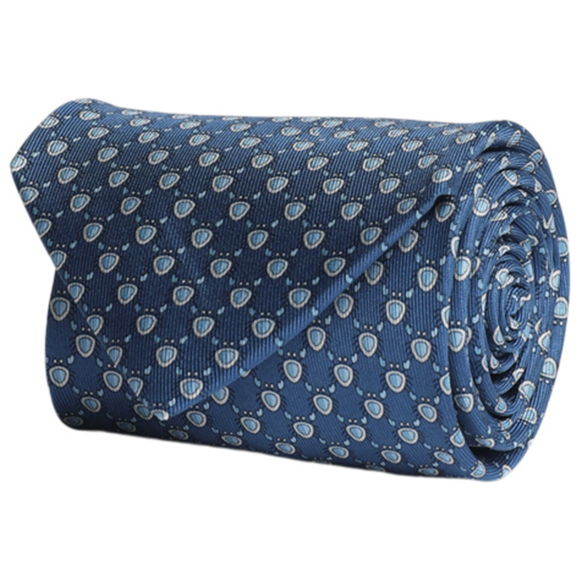 Front view of Ferragamo Crab Print Men's Tie 358489-714022