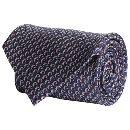 Front view of Ferragamo Dolphin Print Men's Tie 358711-716117