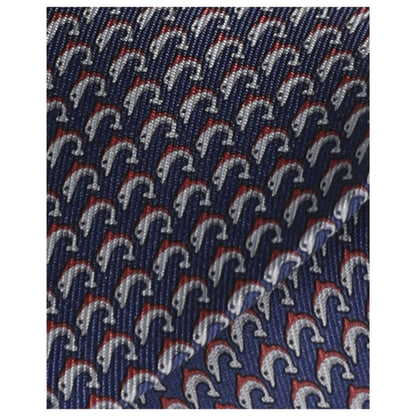 Ferragamo Dolphin Print Men's Tie 358711-716117 - Image #4