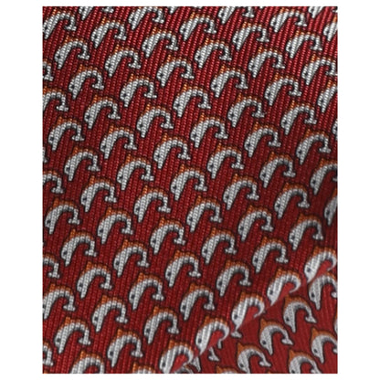 Ferragamo Dolphin Print Men's Tie 358711-716119 - Image #4