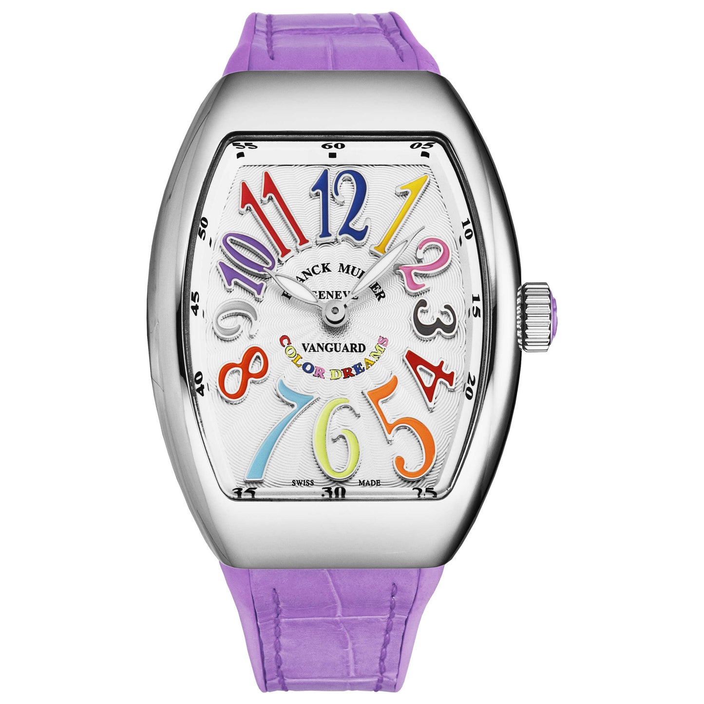Front view of Franck Muller Vanguard Women's Quartz Watch 35QZCLDSILPRPL