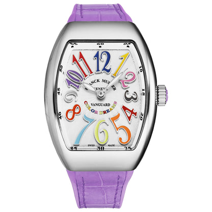 Front view of Franck Muller Vanguard Women's Quartz Watch 35QZCLDSILPRPL