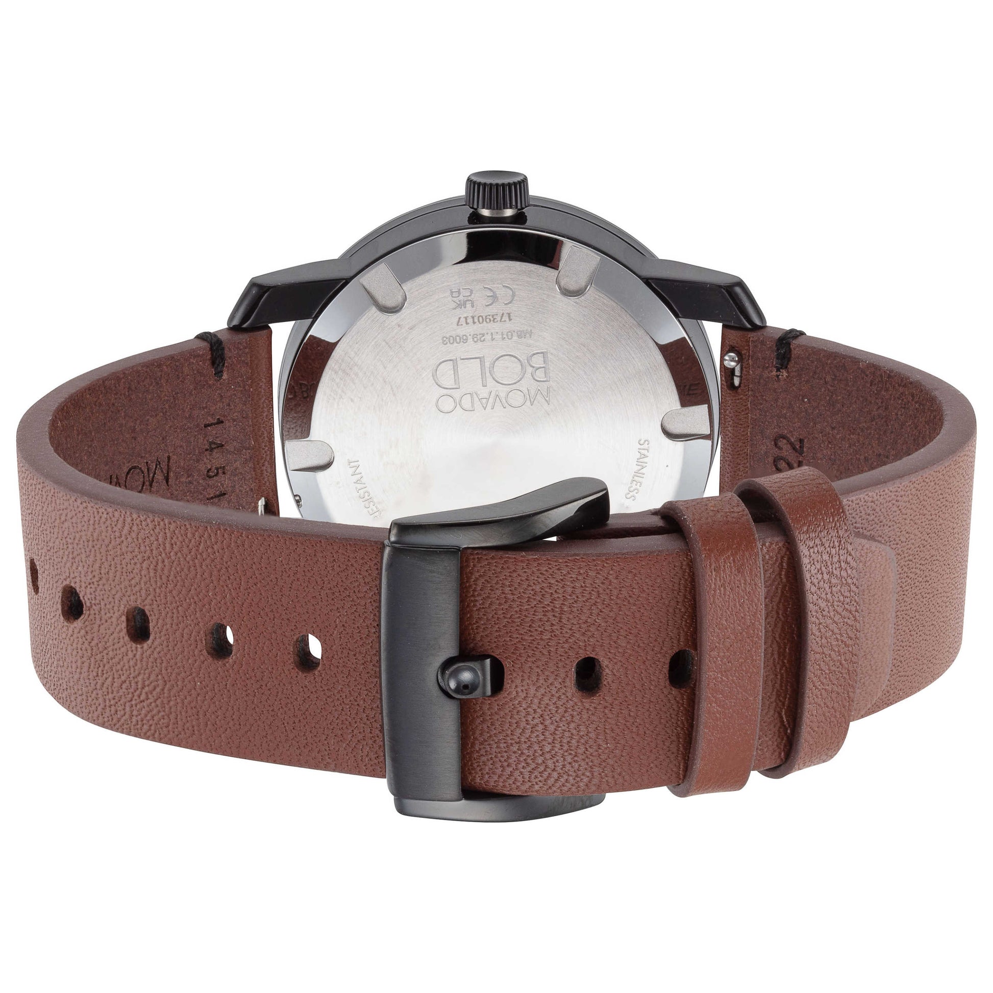 Back view of Movado Bold Men's Quartz Watch 3600600