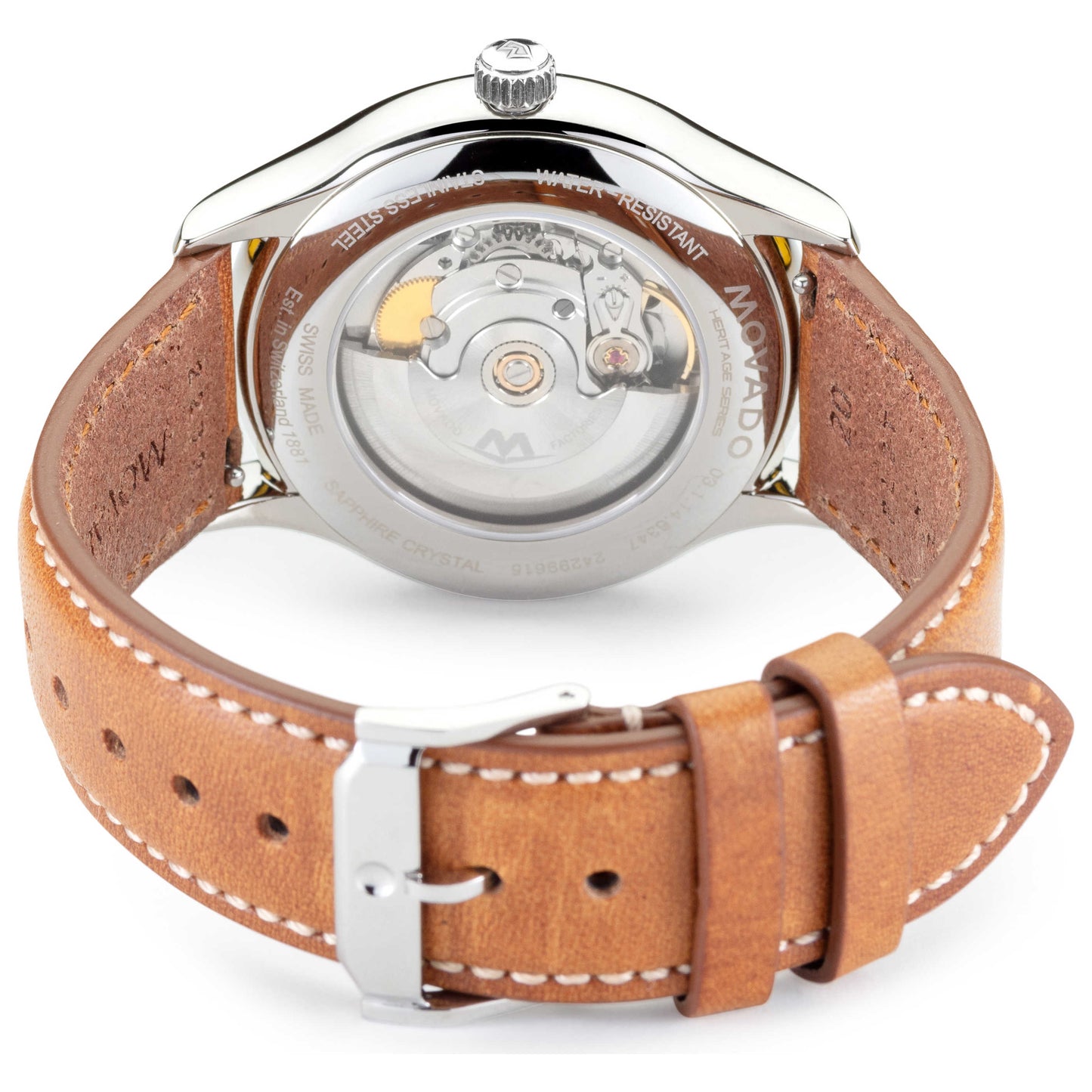 Back view of Movado Heritage Men's Automatic Watch 3650055
