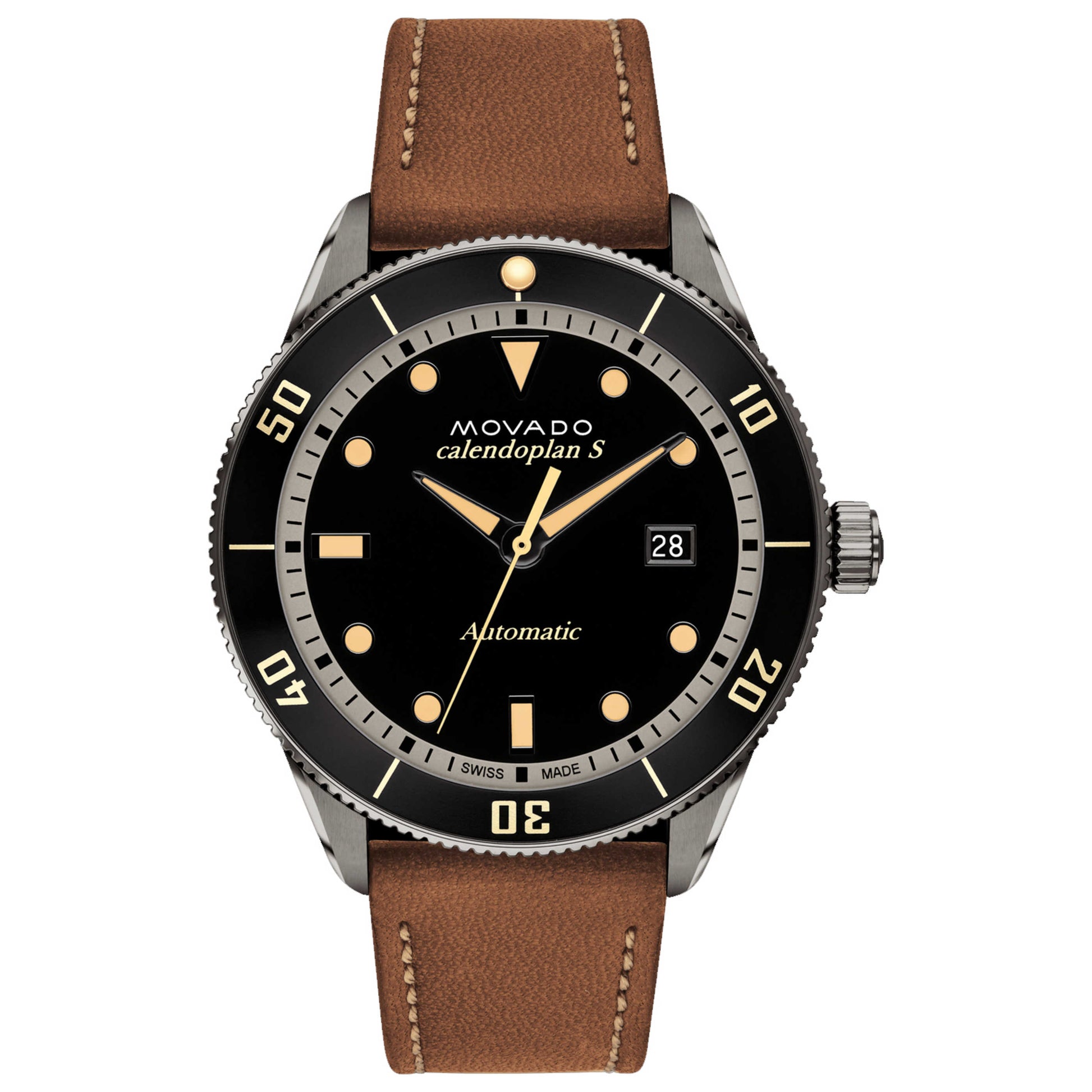 Front view of Movado Heritage Men's Automatic Watch 3650106