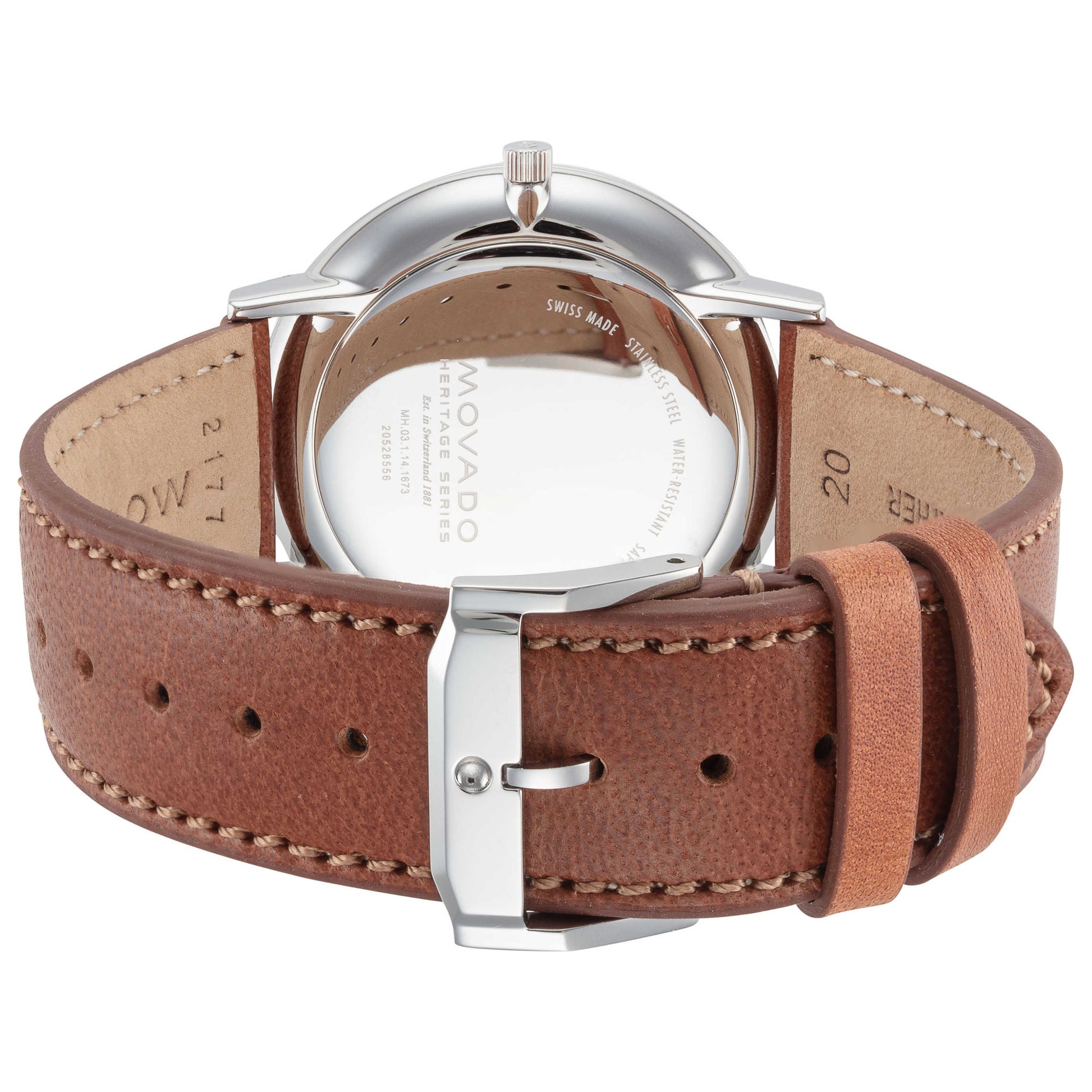 Back view of Movado Heritage Men's Quartz Watch 3650188