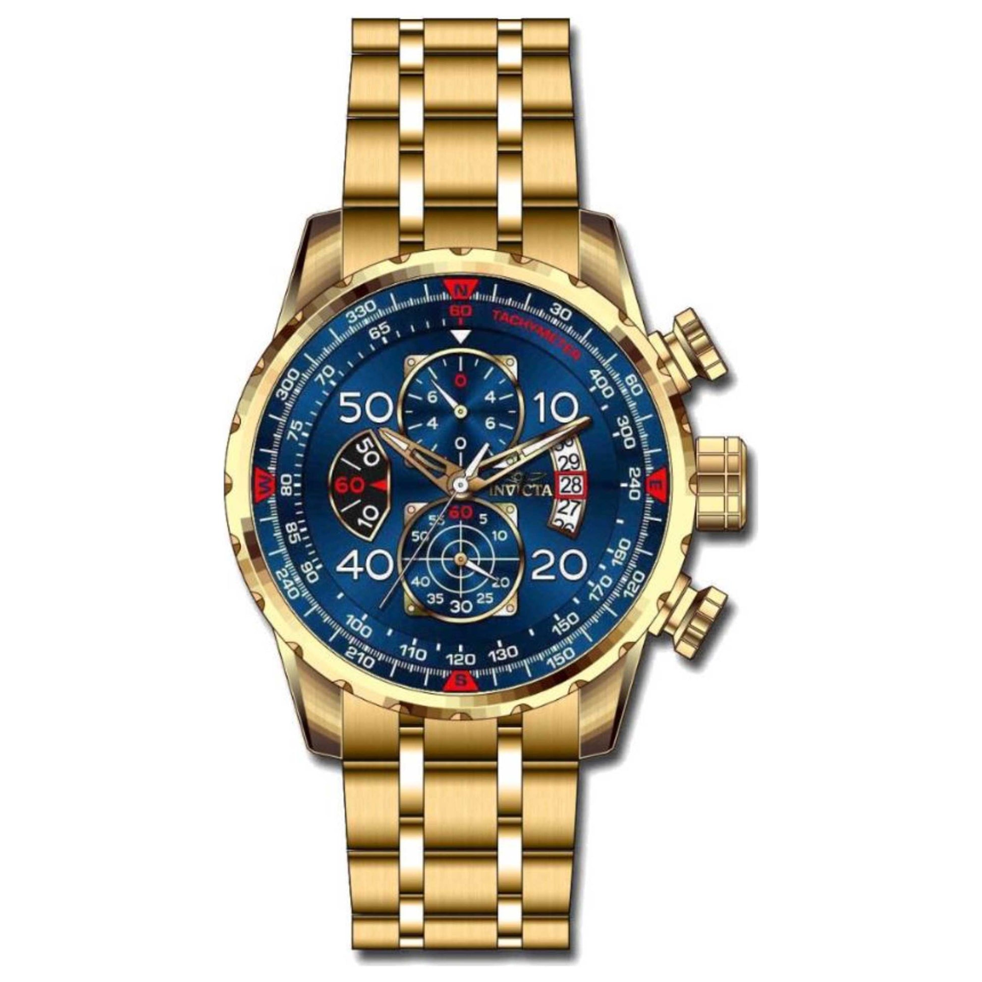 Front view of Invicta Aviator Men's Quartz Watch 36602