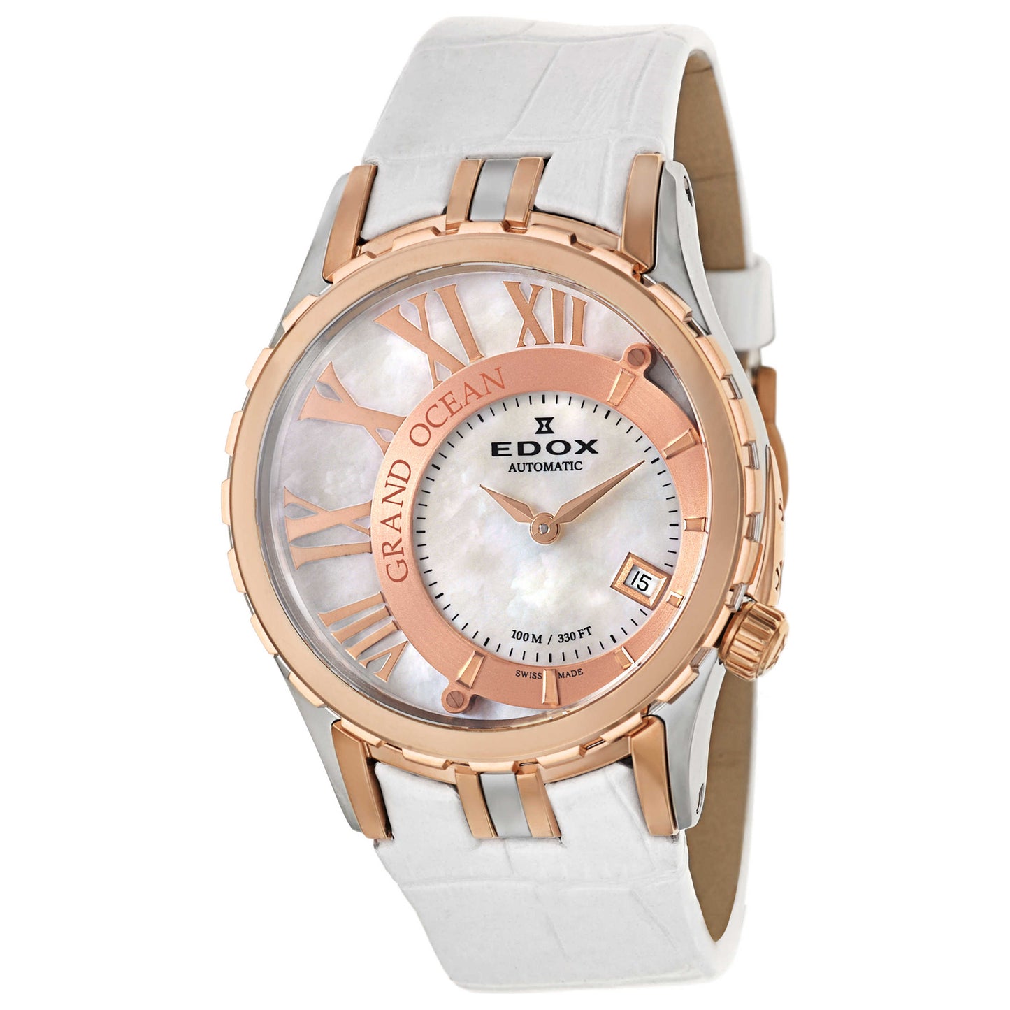 Front view of Edox Grand Ocean Women's Automatic Watch 37008-1-357R-NAIR