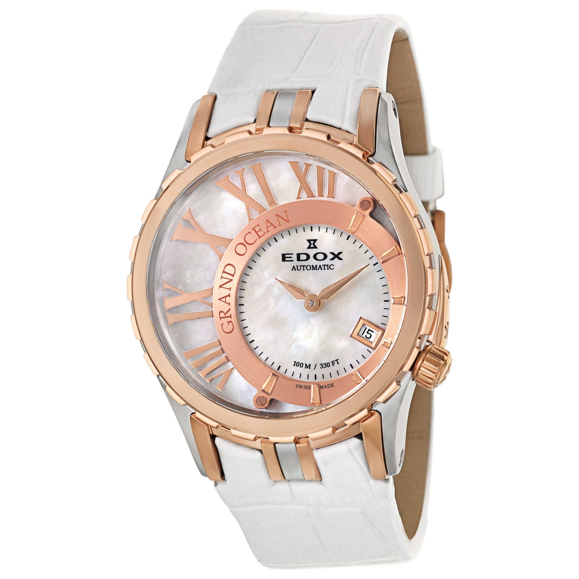 Front view of Edox Grand Ocean Women's Automatic Watch 37008-1-357R-NAIR