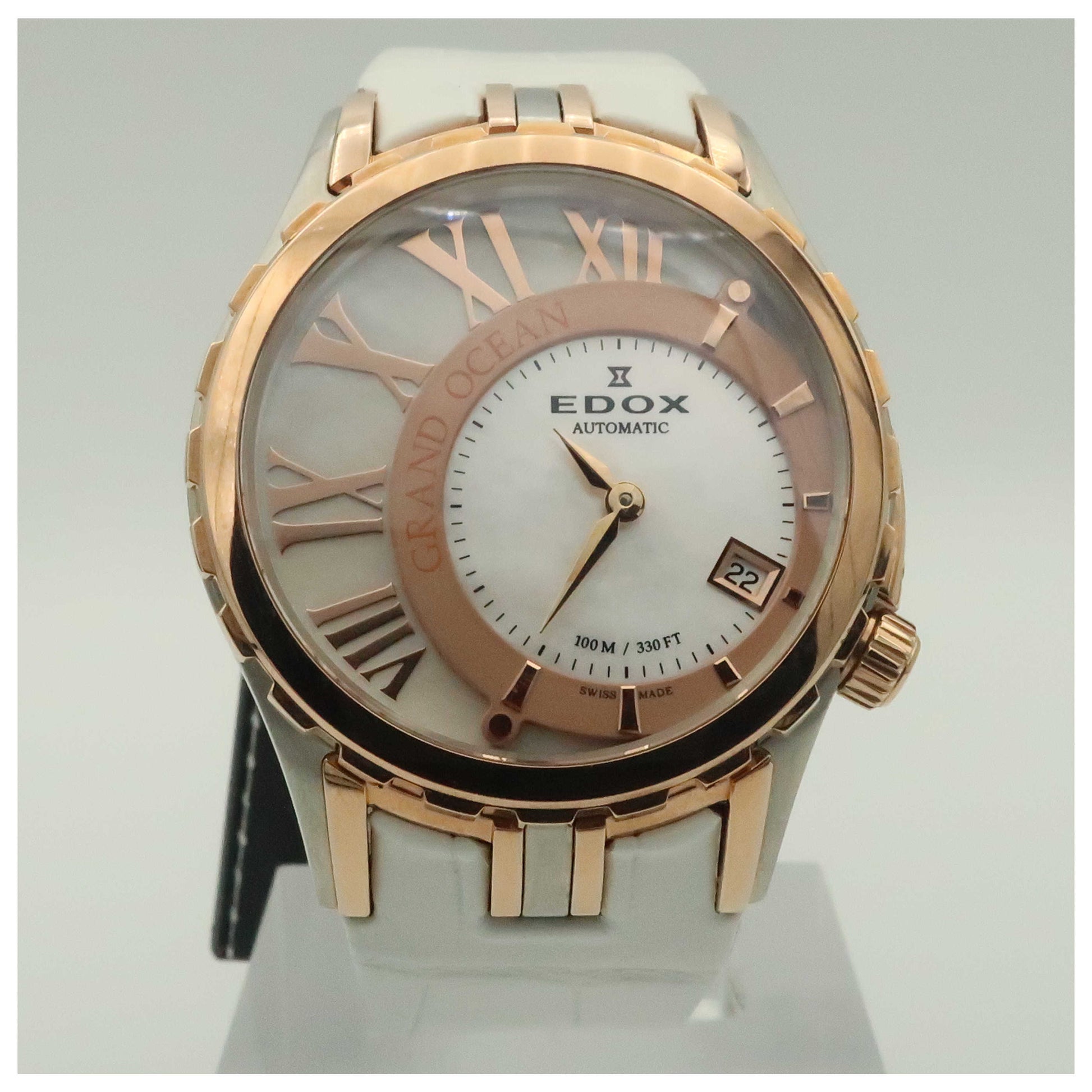 Front view of Edox Grand Ocean Women's Automatic Watch 37008-1-357RNAIR-PO2