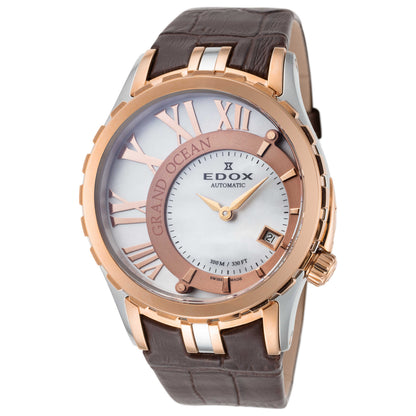 Front view of Edox Grand Ocean Women's Automatic Watch 37008-1357BRRBRIR-PO
