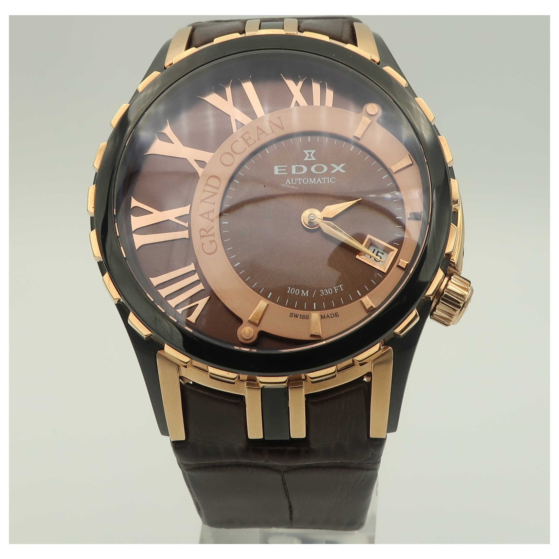 Front view of Edox Grand Ocean Women's Automatic Watch 37008-1357BRRBRIR-SD
