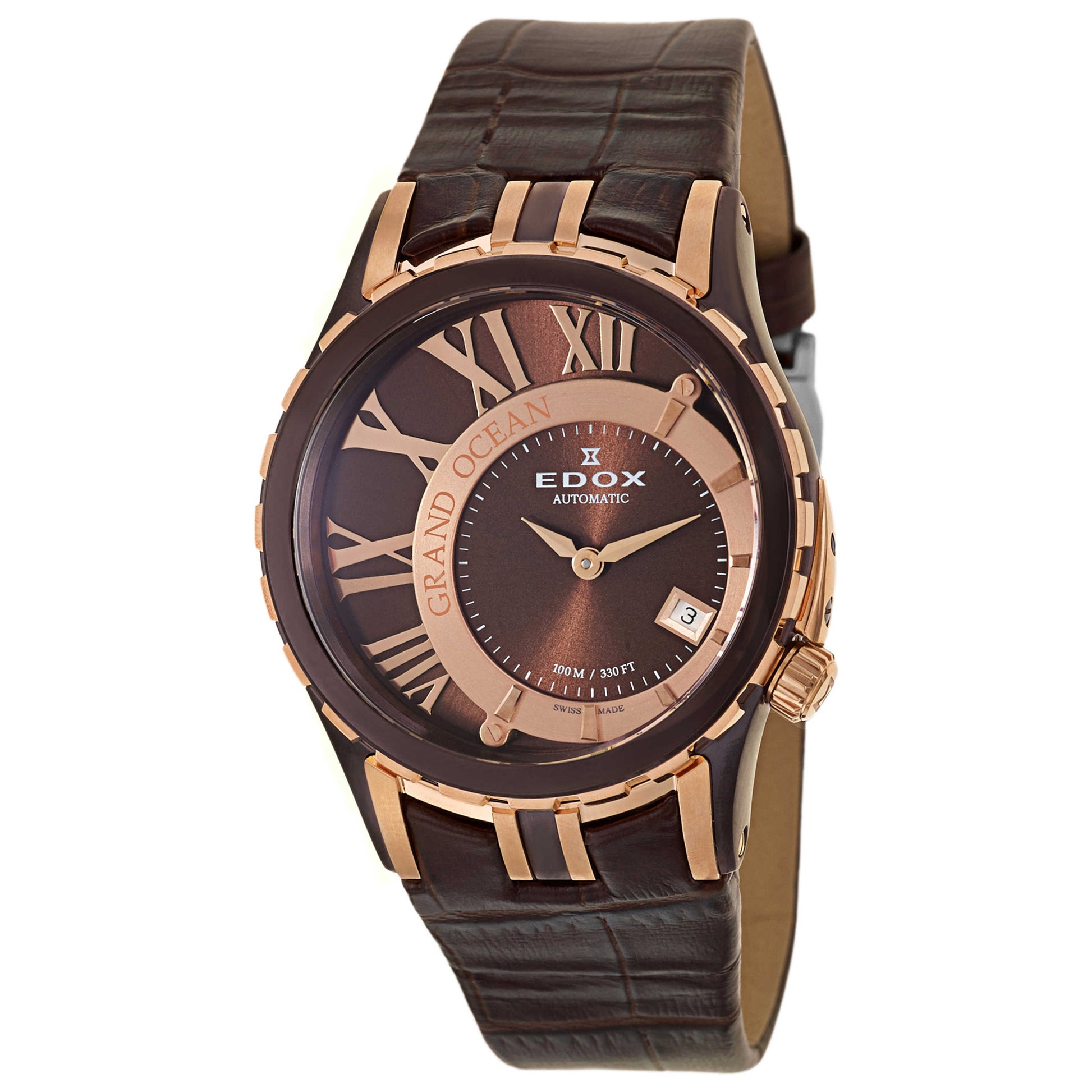 Front view of Edox Grand Ocean Women's Automatic Watch 37008-357BRR-BRIR-2