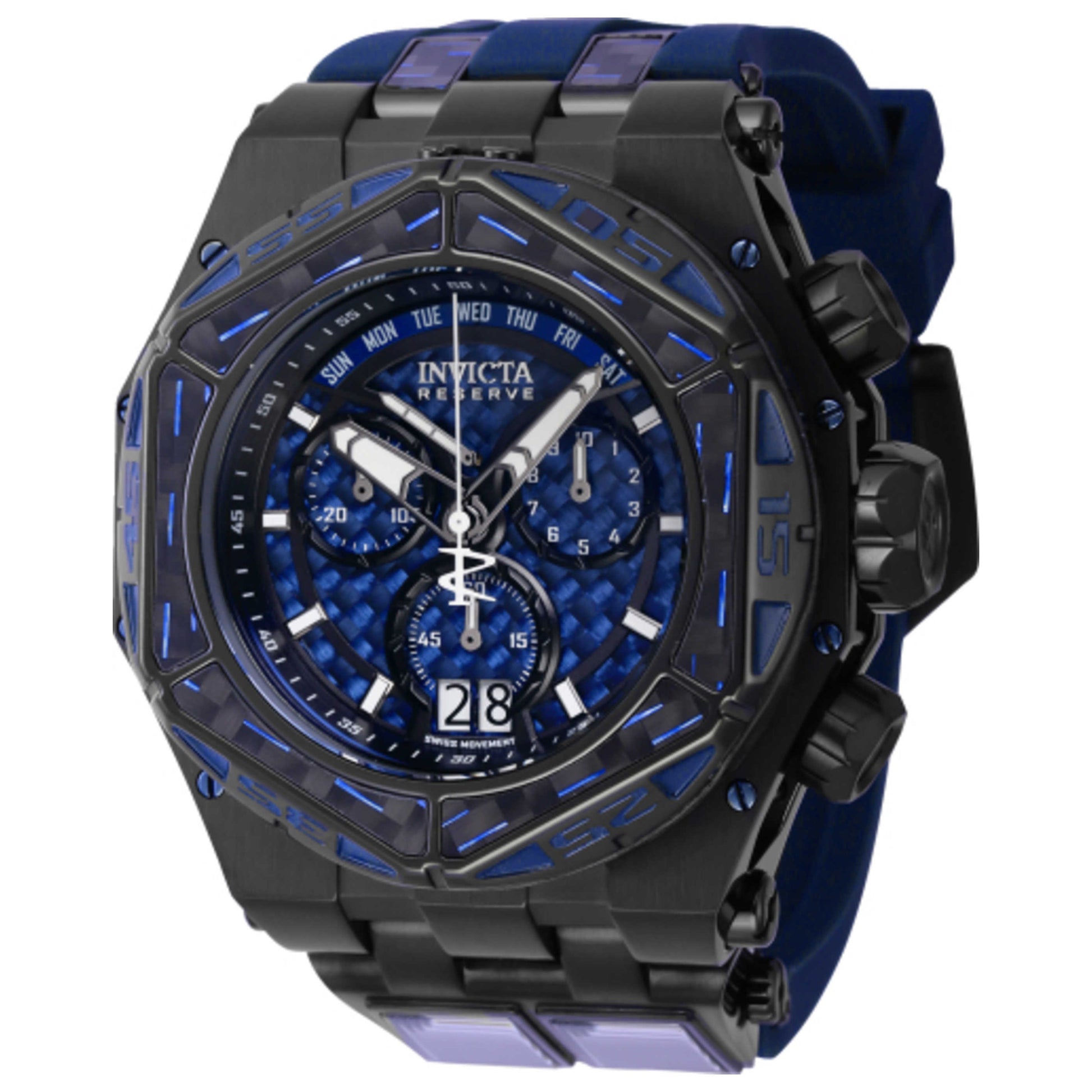 Front view of Invicta Carbon Hawk Men's Quartz Watch 38894