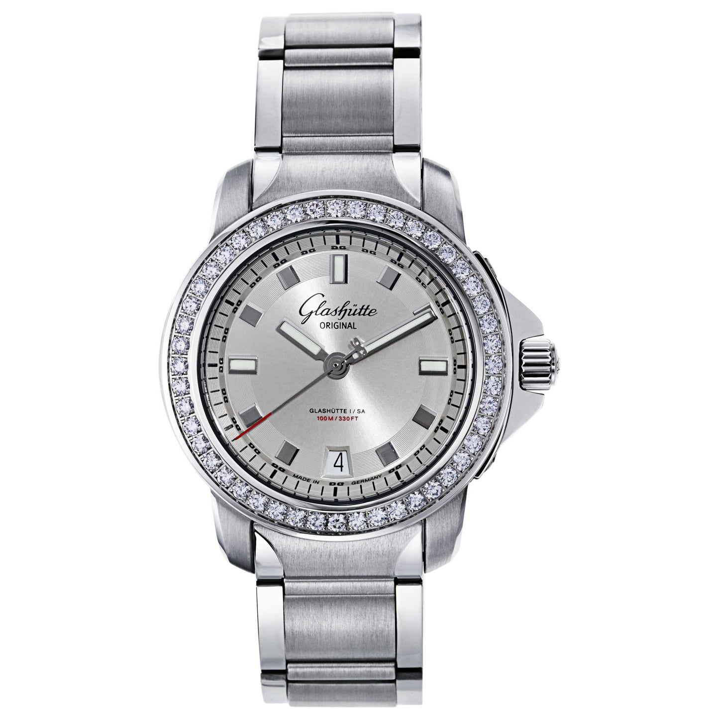 Front view of Glashutte Sport Evolution Women's Automatic Watch 39-21-03-22-14