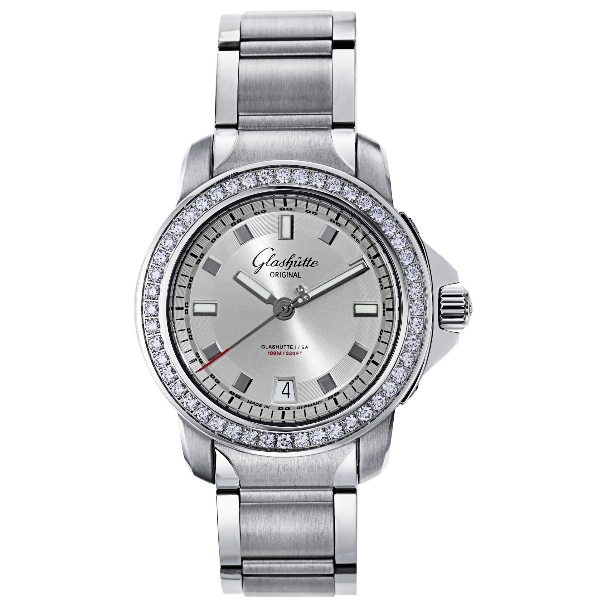 Front view of Glashutte Sport Evolution Women's Automatic Watch 39-21-03-22-14