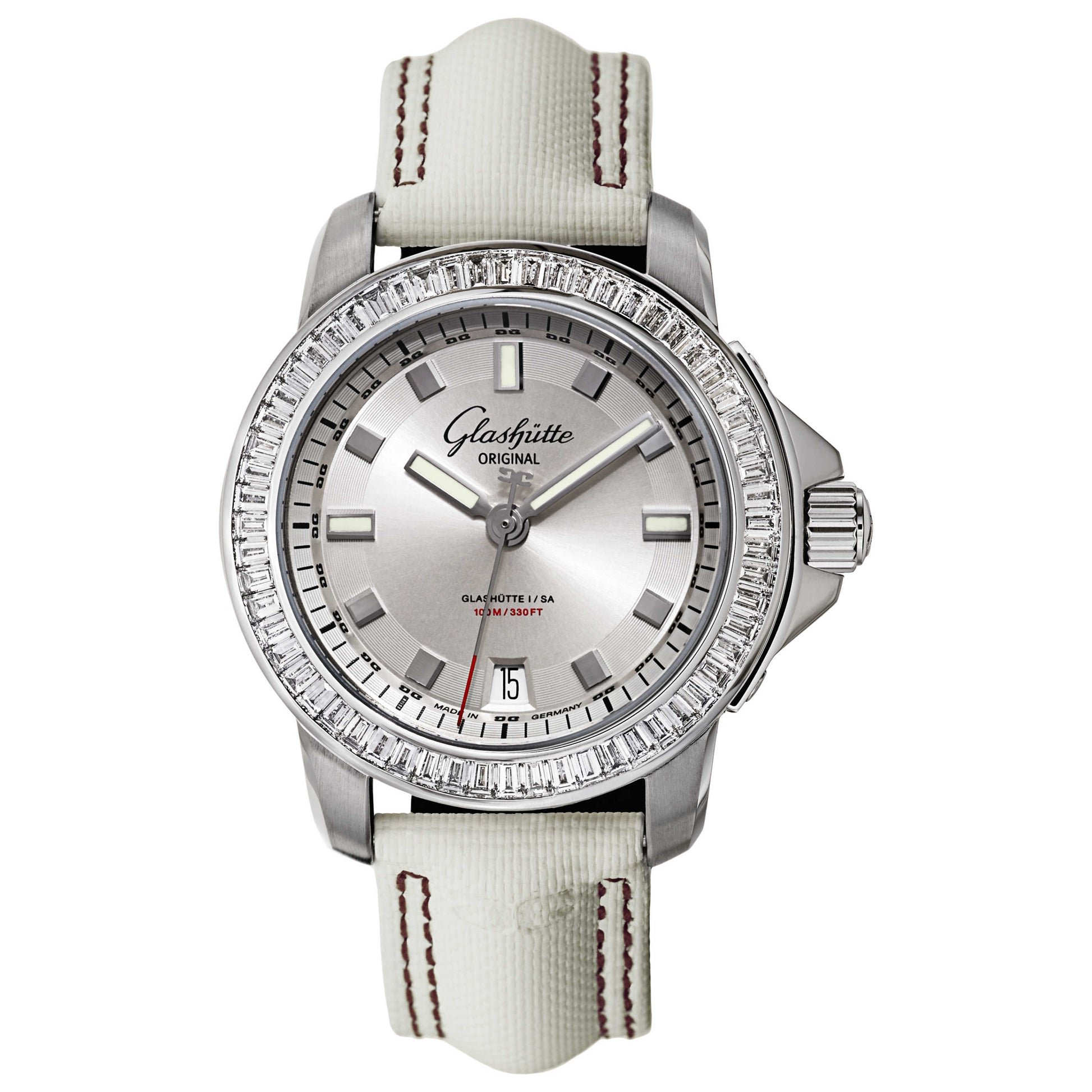 Front view of Glashutte Sport Evolution Women's Automatic Watch 39-21-03-32-04