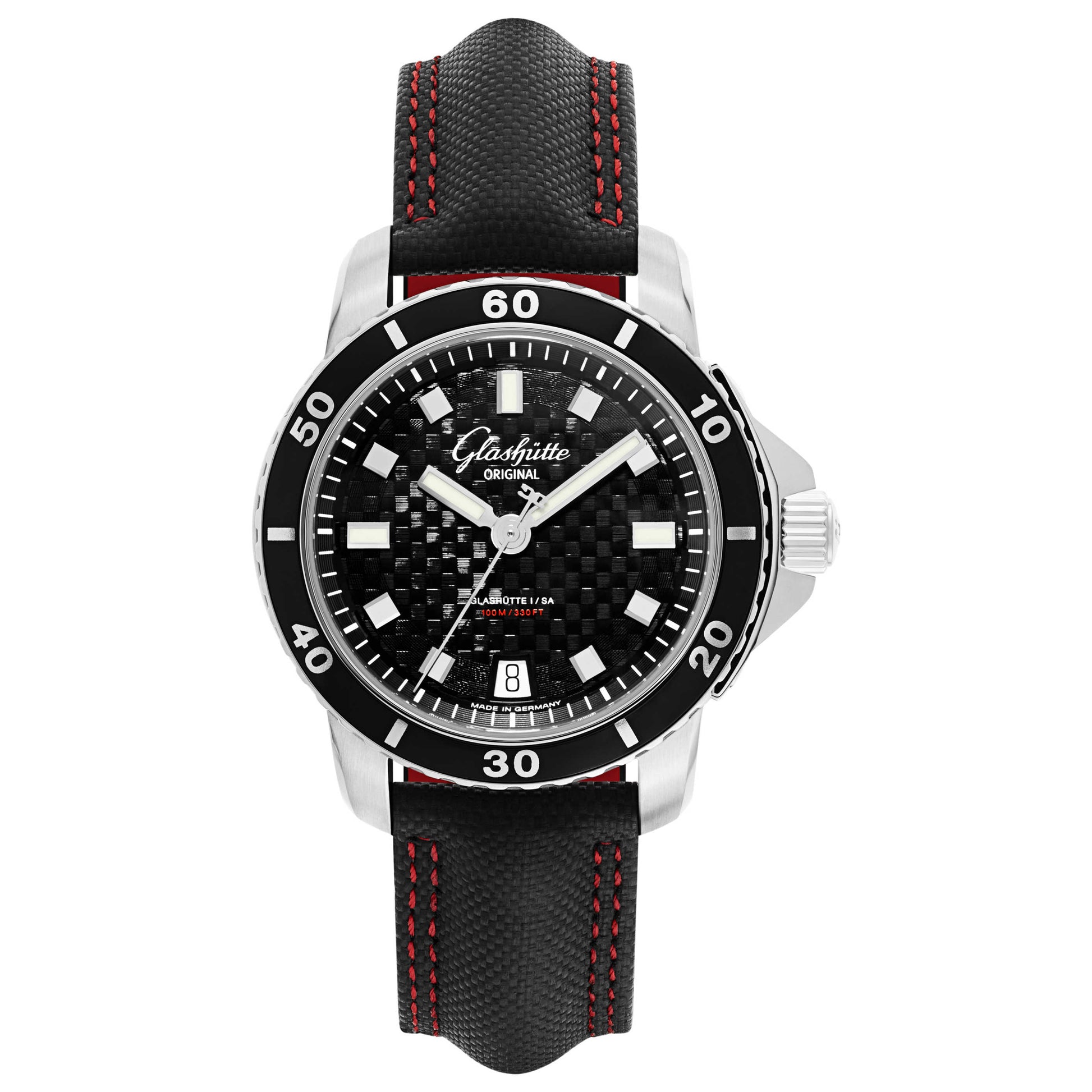 Front view of Glashutte Sport Evolution Men's Automatic Watch 39-21-06-03-03