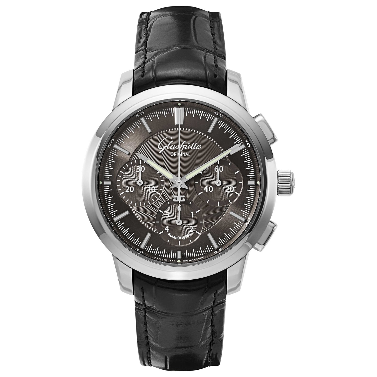 Front view of Glashutte Senator Men's Automatic Watch 39-31-34-42-04