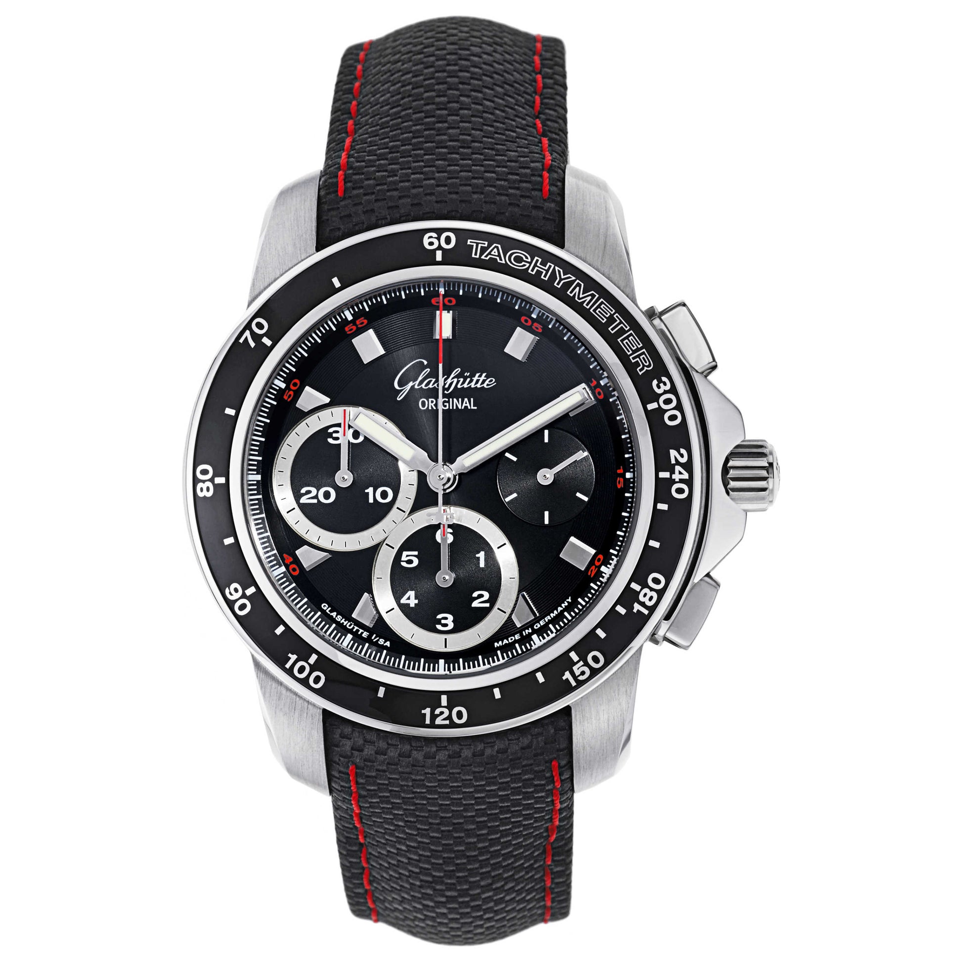 Front view of Glashutte Sport Evolution Men's Automatic Watch 39-31-43-03-03