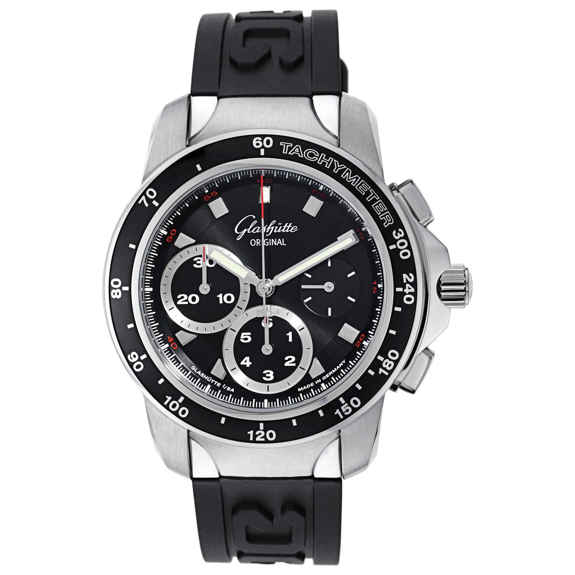 Front view of Glashutte Sport Evolution Men's Automatic Watch 39-31-43-03-04
