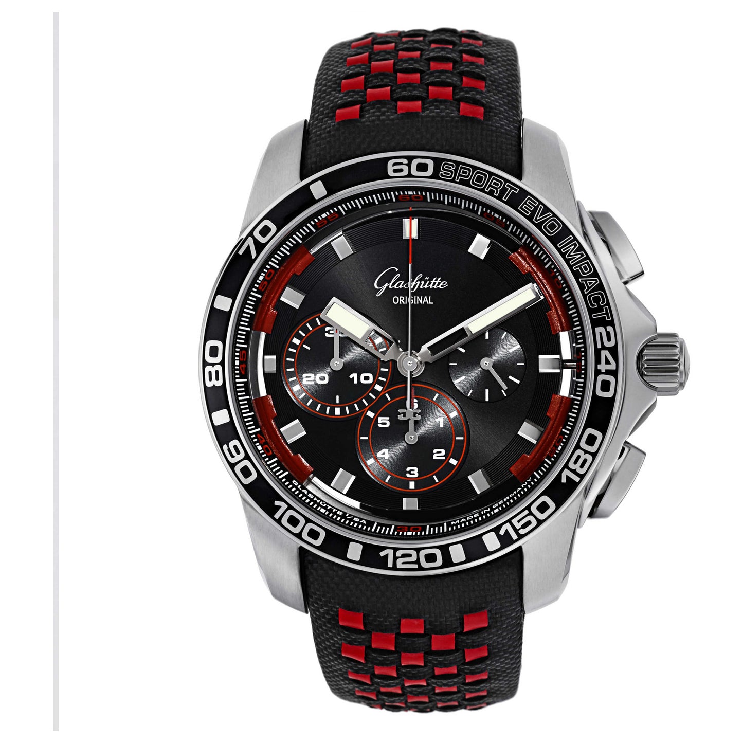 Front view of Glashutte Sport Evolution Men's Automatic Watch 39-31-73-73-03
