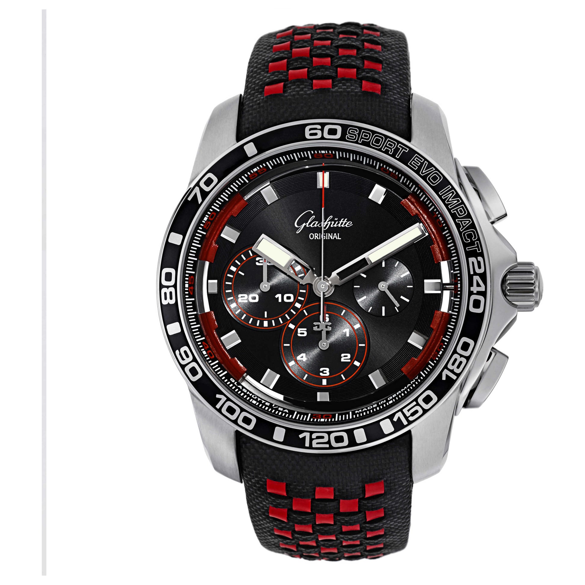 Front view of Glashutte Sport Evolution Men's Automatic Watch 39-31-73-73-53
